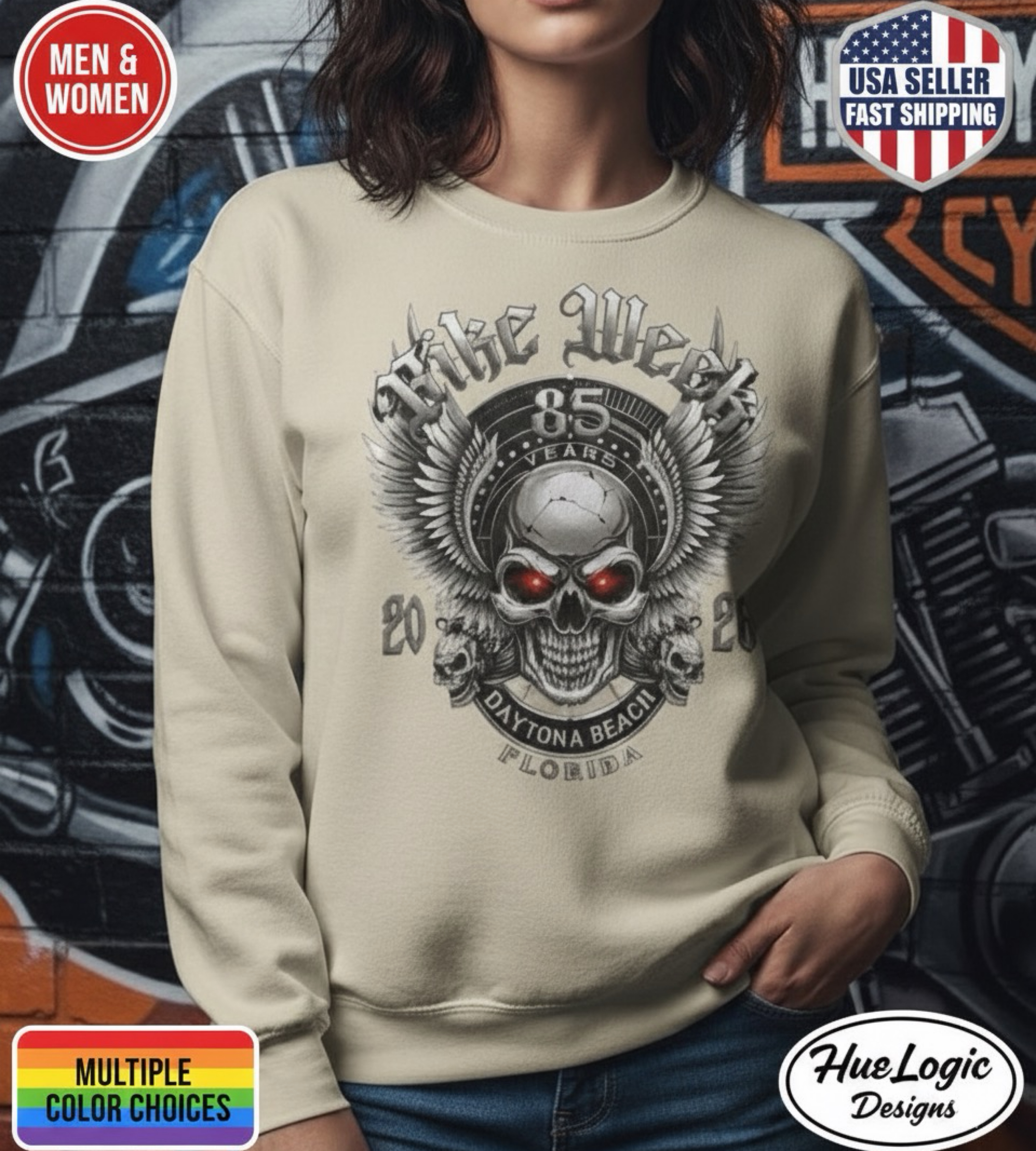 Daytona Beach Bike Week FL 2026 Sweatshirt 85th Annual Biker Rally Men &amp; Women product thumbnail image