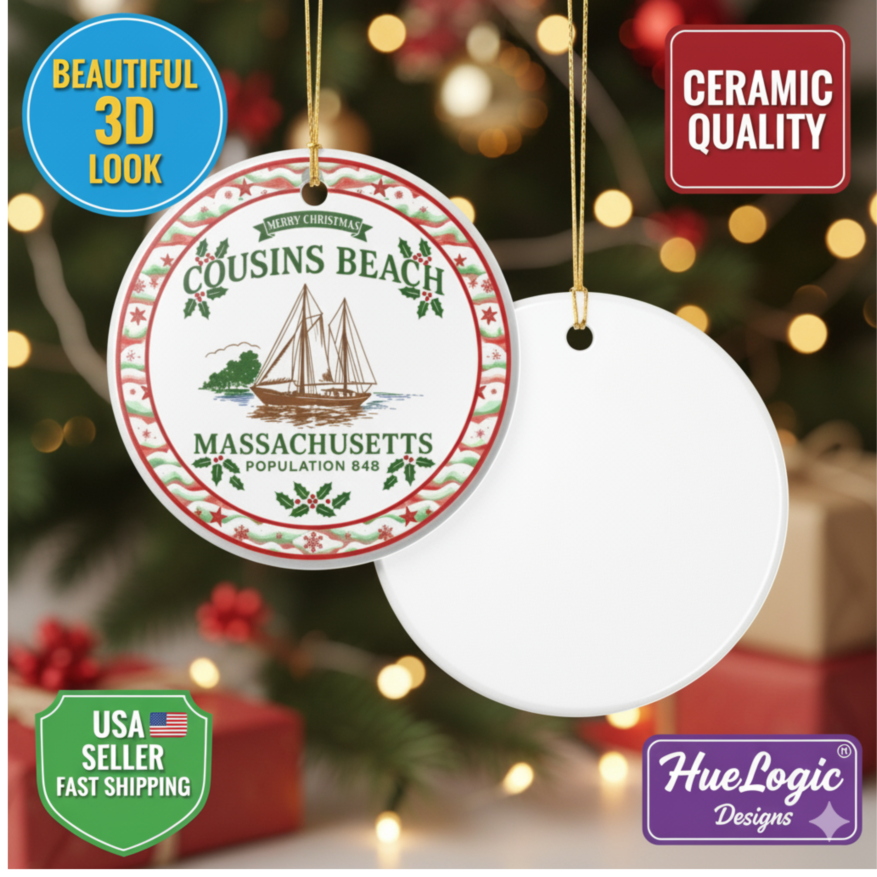 Cousins Beach The Summer I Turned Pretty Ceramic Christmas Ornament Keepsake product thumbnail image Cousins Beach The Summer I Turned Pretty Ceramic Christmas Ornament Keepsake product thumbnail image
