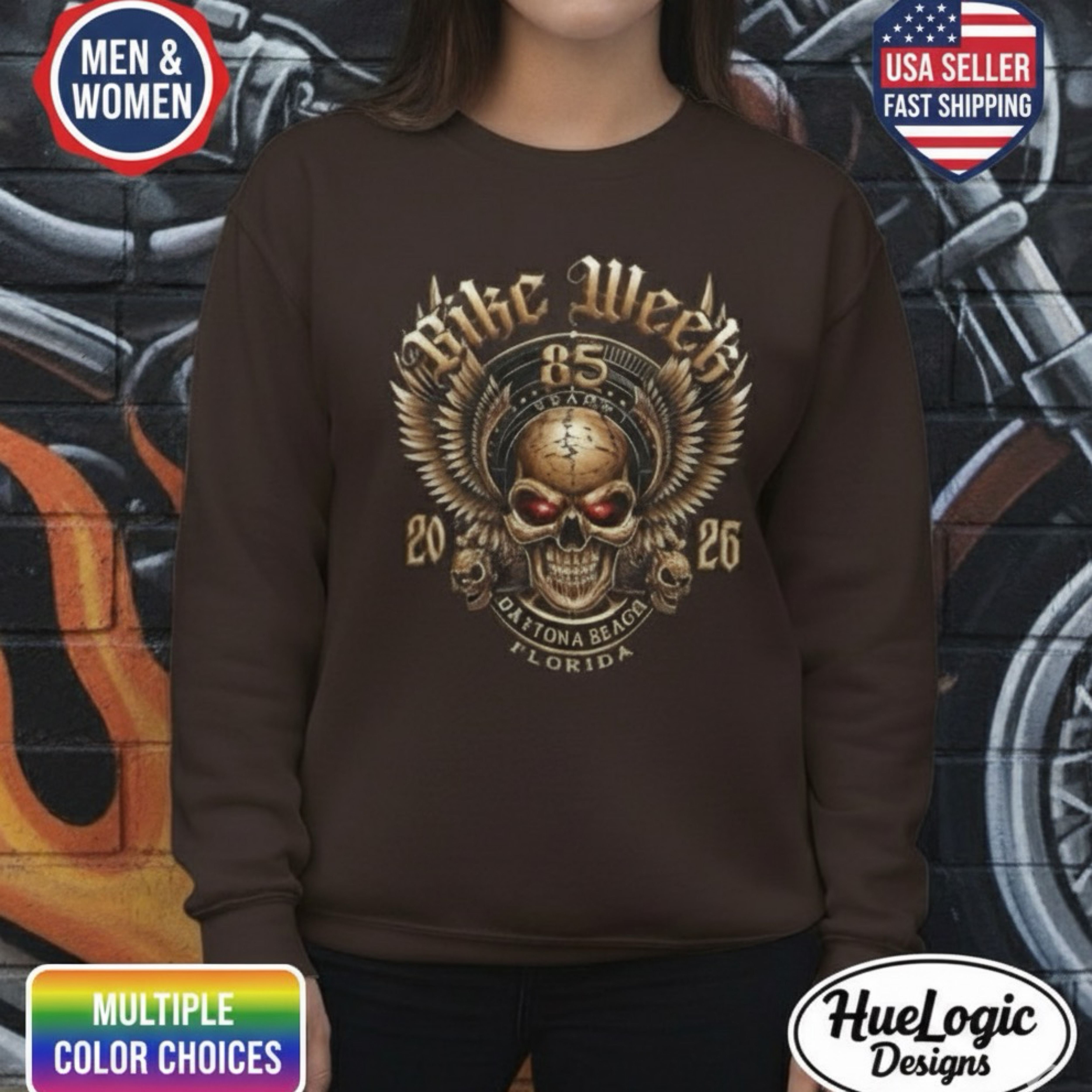Daytona Beach Bike Week FL 2026 Sweatshirt 85th Annual Biker Rally Men &amp; Women product thumbnail image