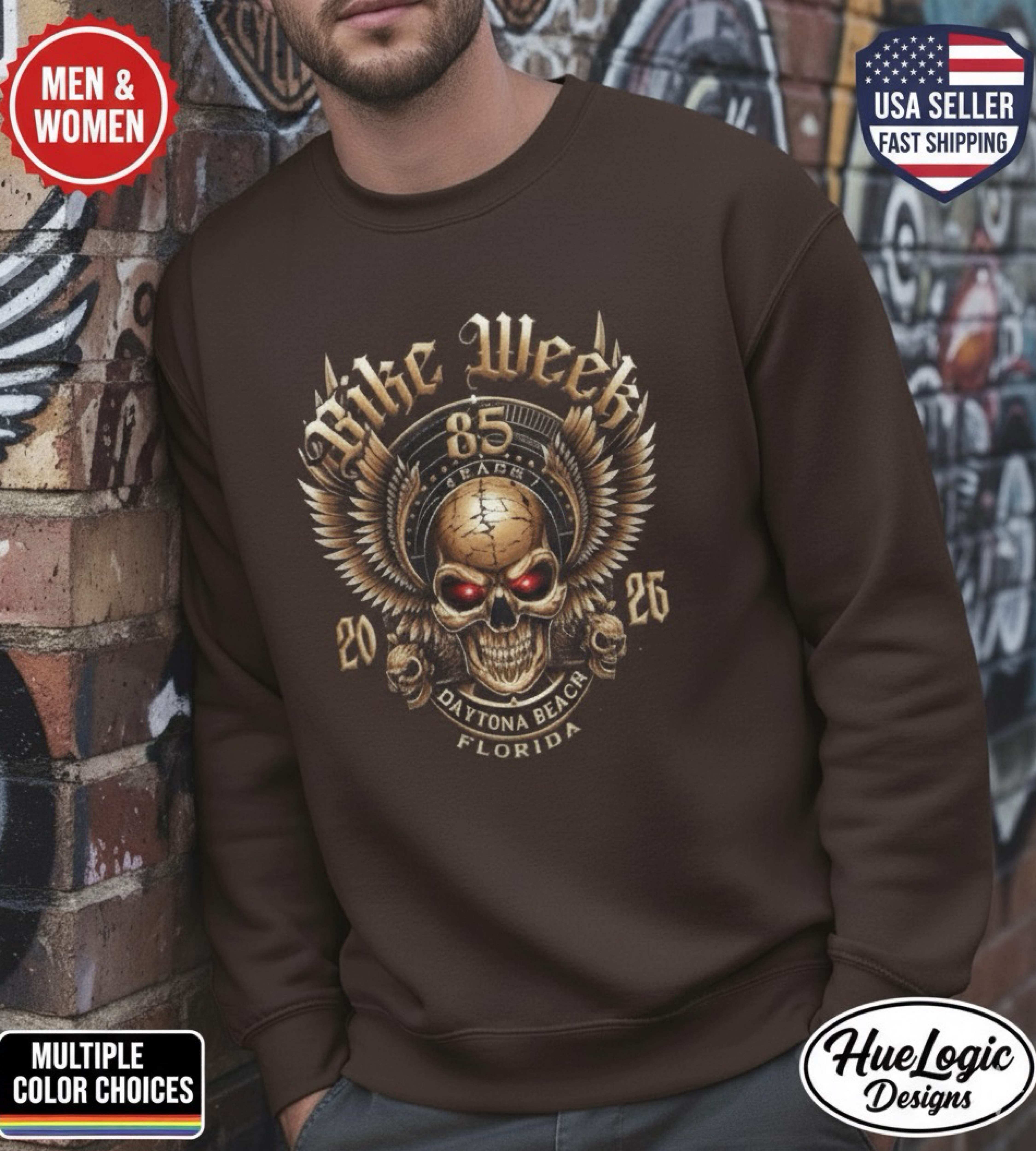 Daytona Beach Bike Week FL 2026 Sweatshirt 85th Annual Biker Rally Men &amp; Women