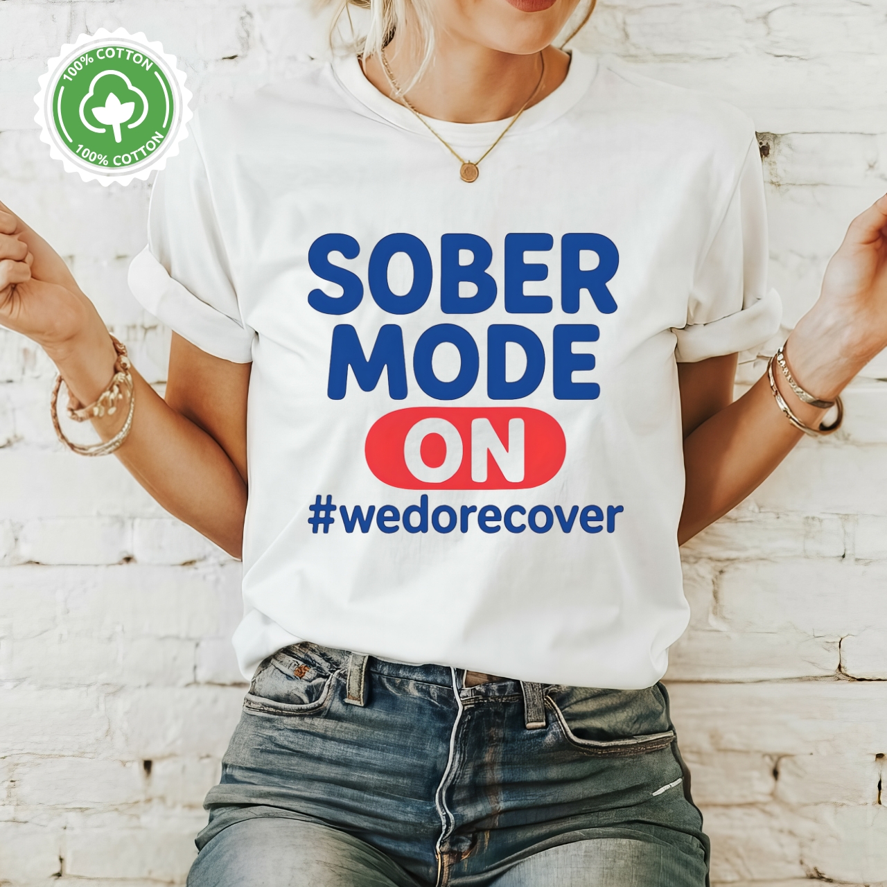 Recovery Sobriety Shirts Sober Mode ON Softstyle T-Shirt product thumbnail image Recovery Sobriety Shirts Sober Mode ON Softstyle T-Shirt product thumbnail image