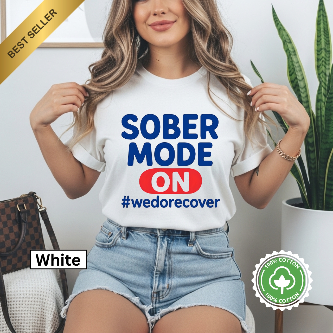 Recovery Sobriety Shirts Sober Mode ON Softstyle T-Shirt product thumbnail image Recovery Sobriety Shirts Sober Mode ON Softstyle T-Shirt product thumbnail image