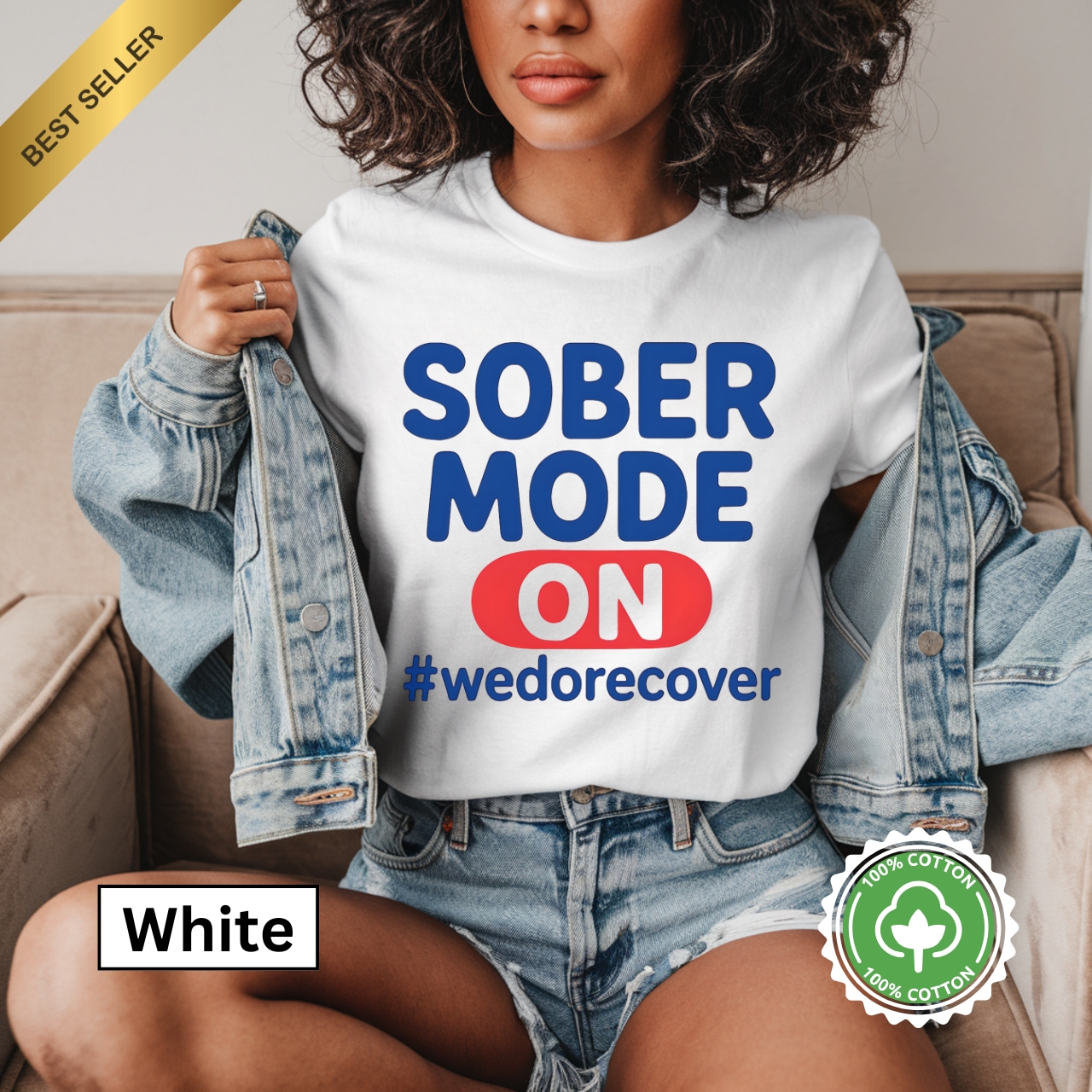 Recovery Sobriety Shirts Sober Mode ON Softstyle T-Shirt product thumbnail image Recovery Sobriety Shirts Sober Mode ON Softstyle T-Shirt product thumbnail image