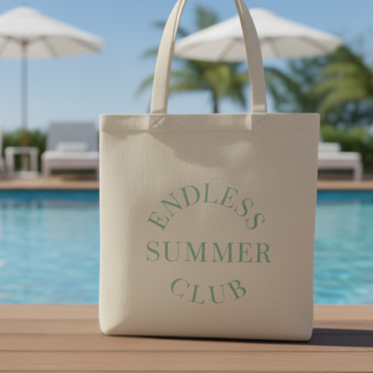Endless Summer Club Canvas Tote Bag | Minimalist Coastal Beach Bag product thumbnail image Endless Summer Club Canvas Tote Bag | Minimalist Coastal Beach Bag product thumbnail image