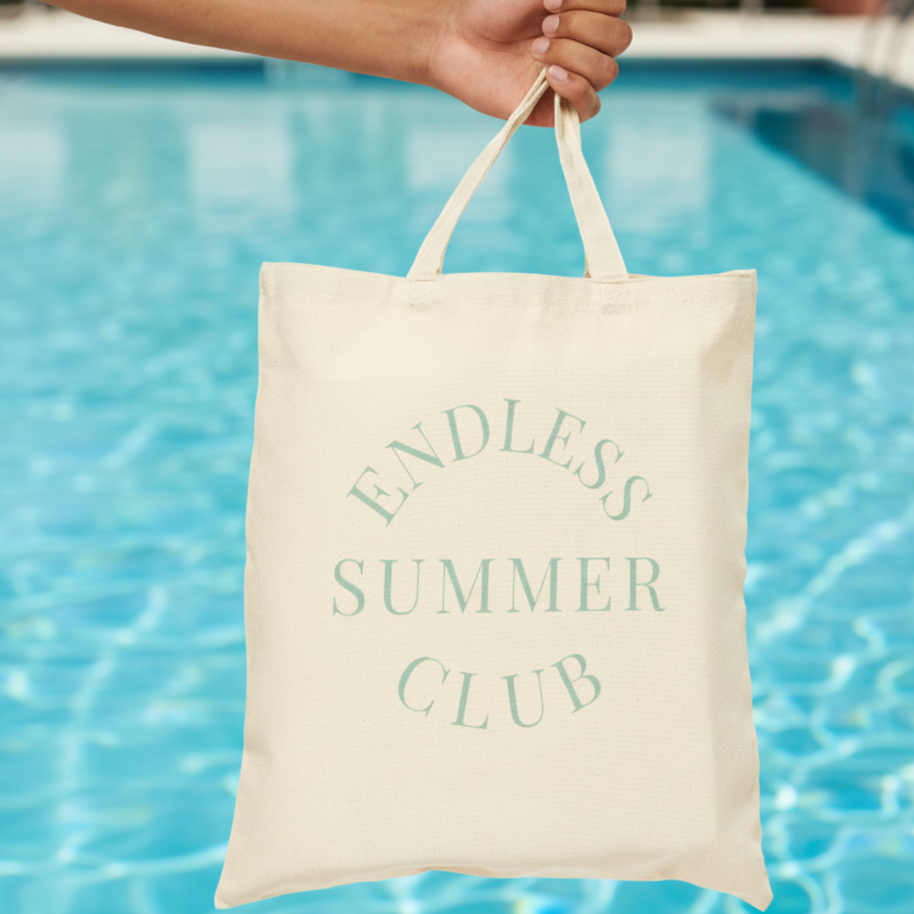 Endless Summer Club Canvas Tote Bag | Minimalist Coastal Beach Bag product thumbnail image Endless Summer Club Canvas Tote Bag | Minimalist Coastal Beach Bag product thumbnail image