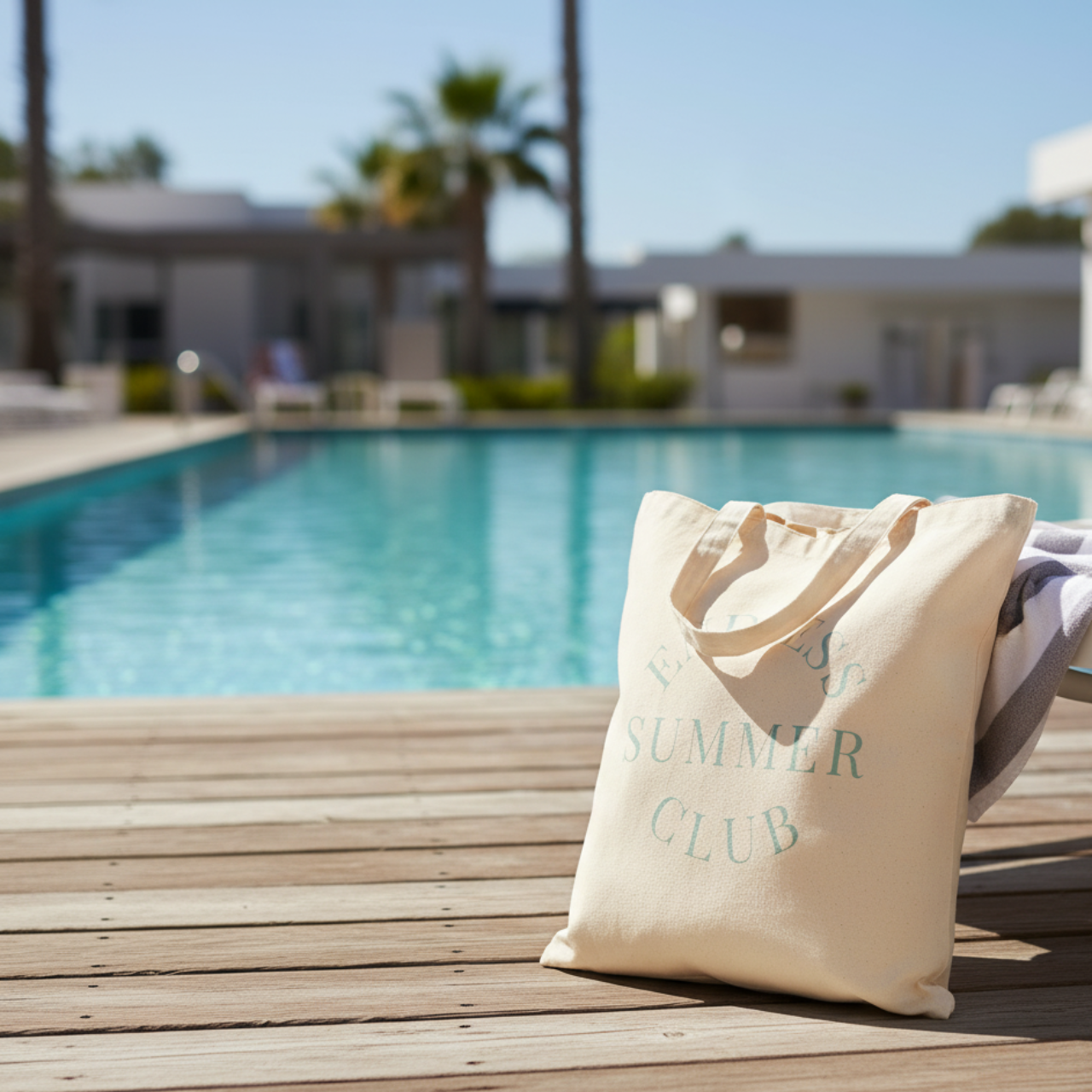 Endless Summer Club Canvas Tote Bag | Minimalist Coastal Beach Bag product thumbnail image Endless Summer Club Canvas Tote Bag | Minimalist Coastal Beach Bag product thumbnail image