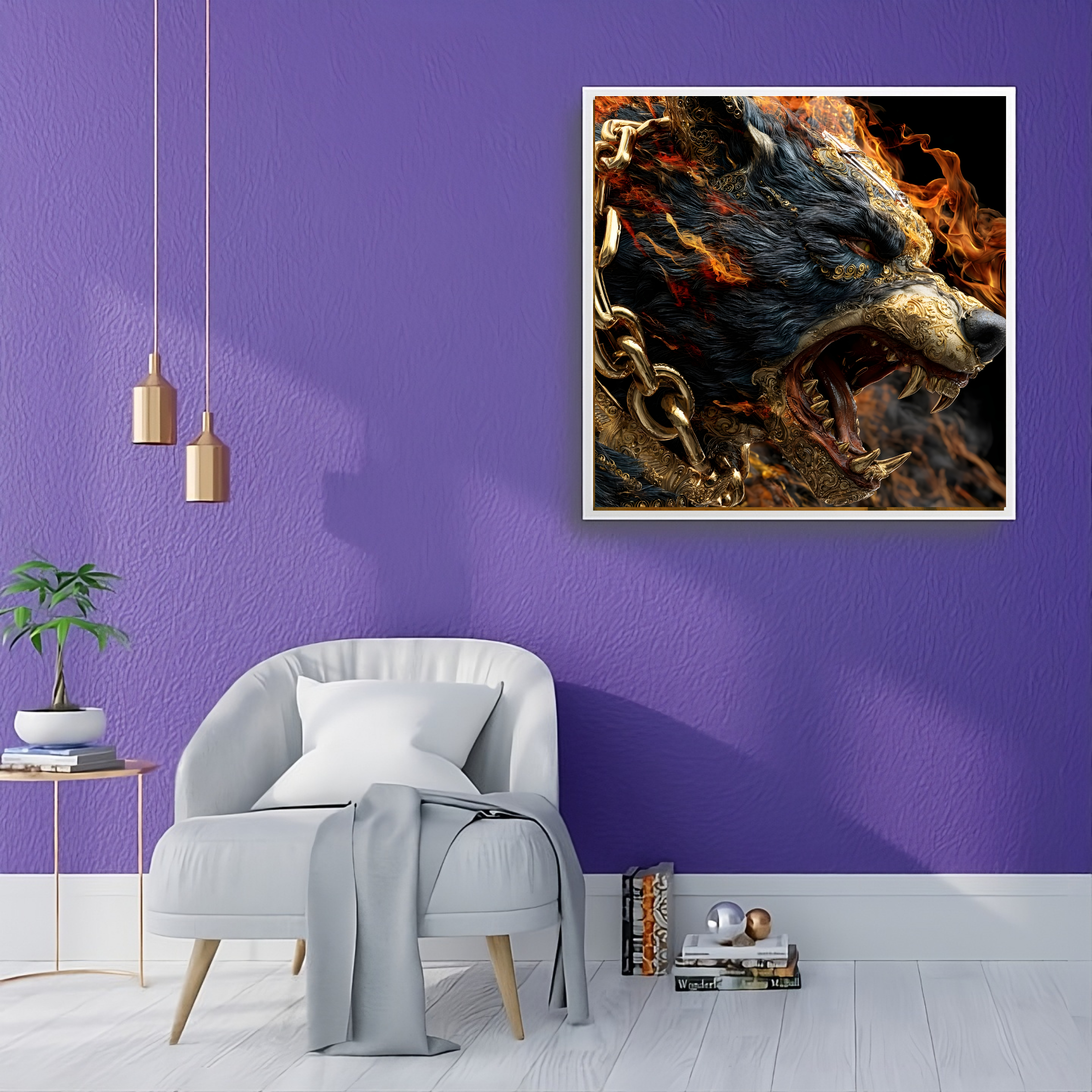 Artistic Silk Poster - Colorful Fenrir Viking Wolf Print for Home & Outdoor Decor Artistic Silk Poster - Colorful Fenrir Viking Wolf Print for Home & Outdoor Decor