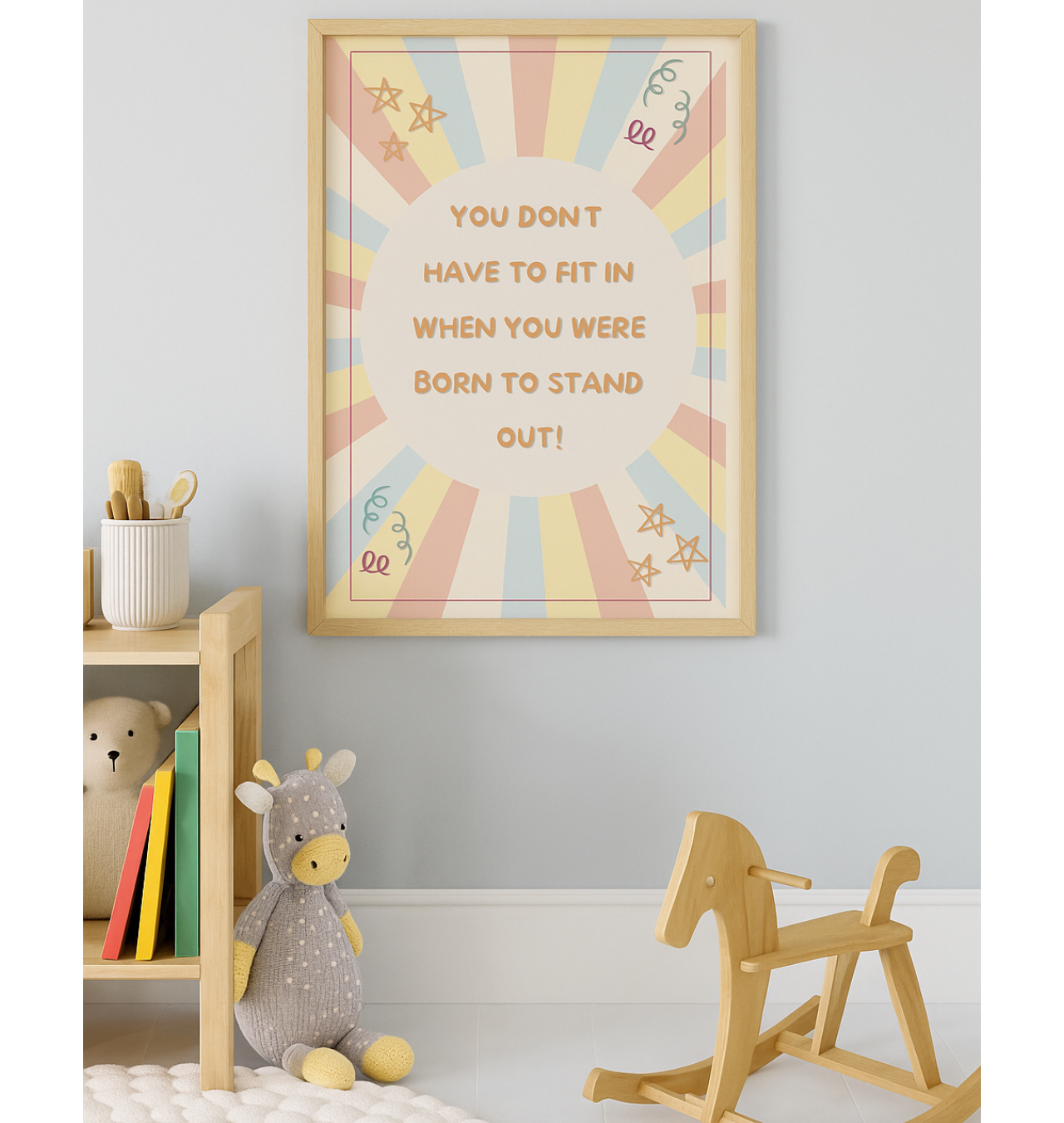 You Dont Have to Fit In Poster, Kids Room Wall Art, Nursery Print, Positive Affirmation Decor, Playroom , Inspirational Kids Poster, product thumbnail image