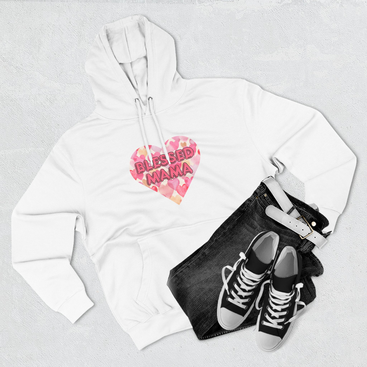 Blessed Mama Hoodie | Cozy Fleece Sweatshirt for Moms, Heart Design, Mother’s Day Gift, Warm &amp; Stylish Hoodie for Women product thumbnail image