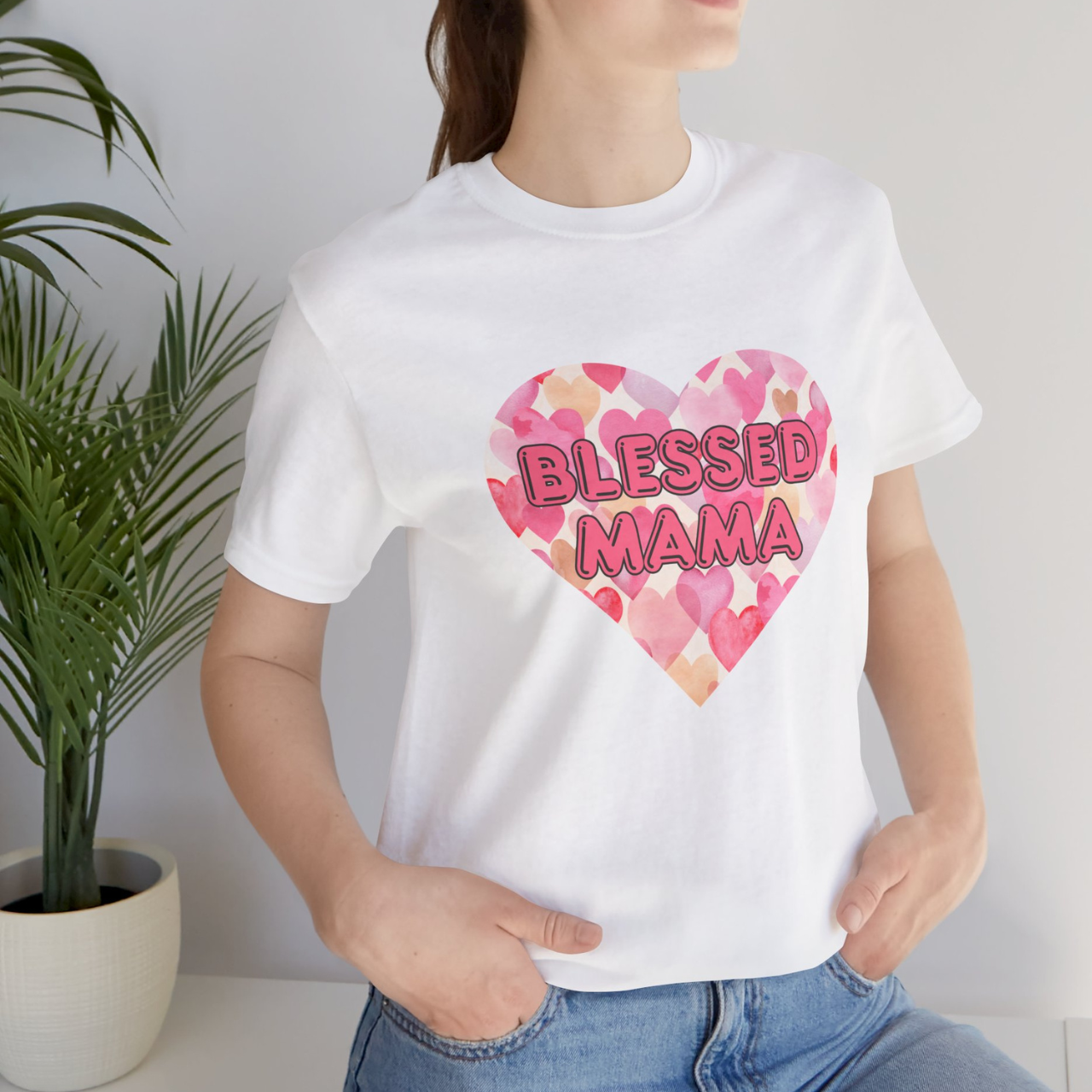 Blessed Mama Heart Tee | Gift for Moms, Mother's Day Tee, Cute Mom Shirt, Heart Graphic Tee, Casual Everyday Top product thumbnail image Blessed Mama Heart Tee | Gift for Moms, Mother's Day Tee, Cute Mom Shirt, Heart Graphic Tee, Casual Everyday Top product thumbnail image