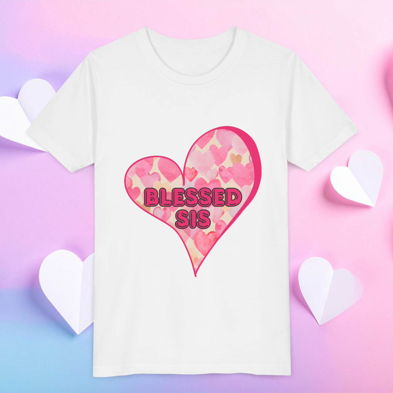 Blessed Sis Youth Short Sleeve Tee, Cute Gift, Sister T-shirt, Celebration Outfit, Birthday Gift, Everyday Wear product thumbnail image Blessed Sis Youth Short Sleeve Tee, Cute Gift, Sister T-shirt, Celebration Outfit, Birthday Gift, Everyday Wear product thumbnail image