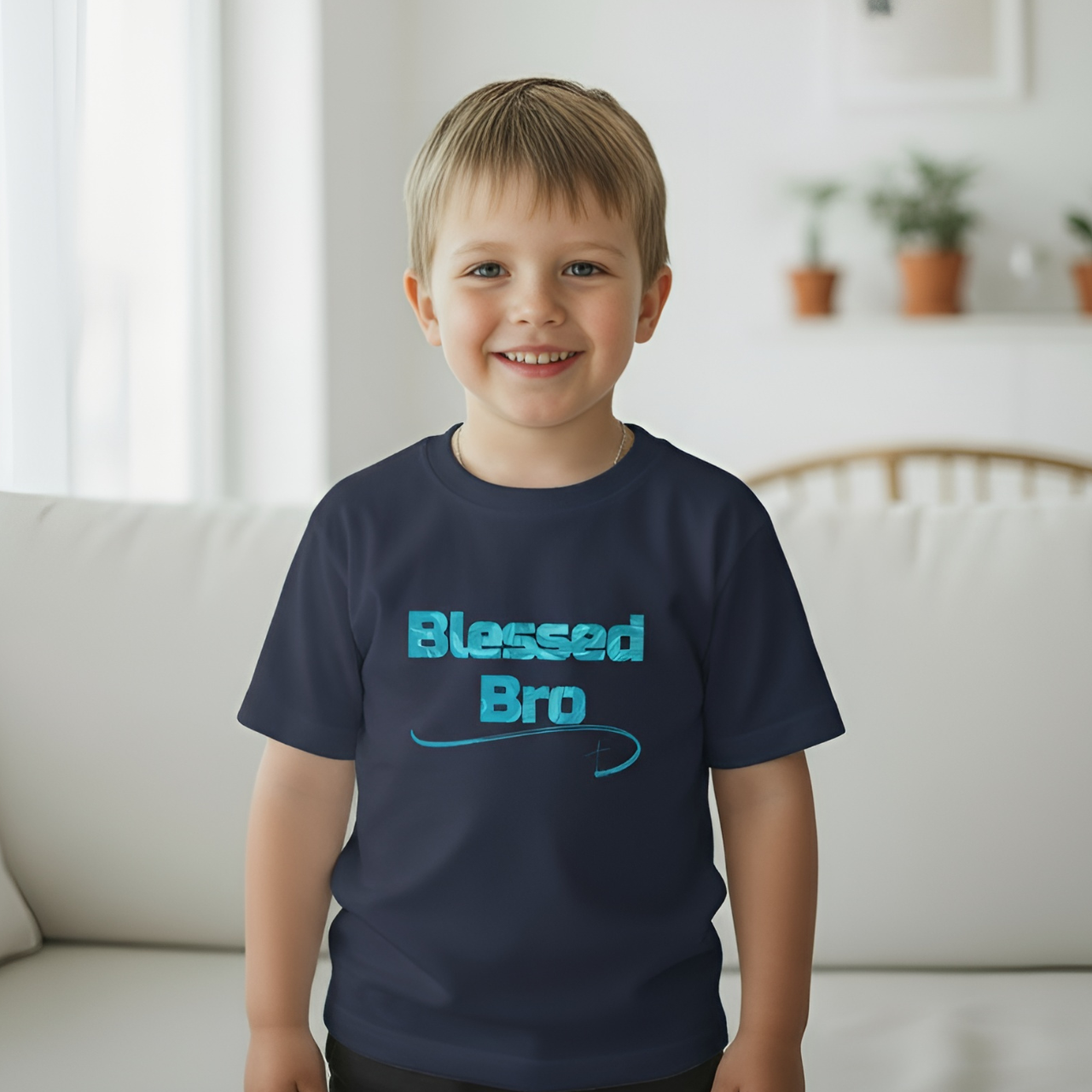 Blessed Bro Toddler T-Shirt | Soft Cotton Short Sleeve Tee for Boys, Matching Family Shirt, Cute Gift for Little Brothers