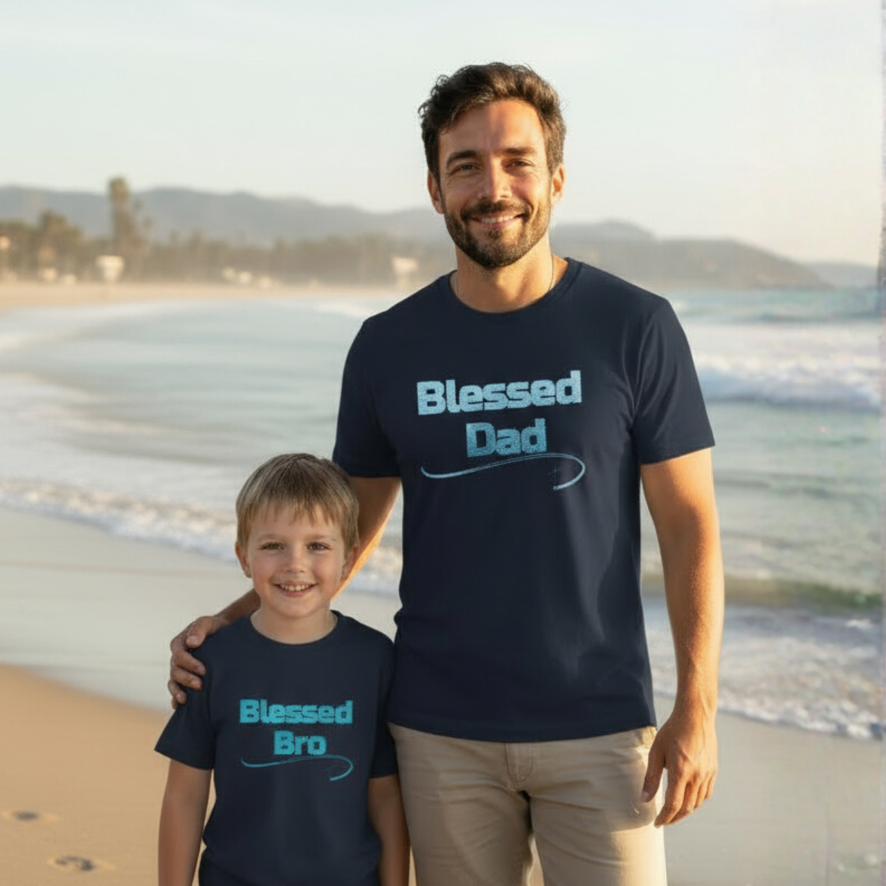 Blessed Dad Short Sleeve Tee, Matching Family Tee Unisex Casual Shirt, Father's Day Gift, Dad Appreciation Tee product thumbnail image