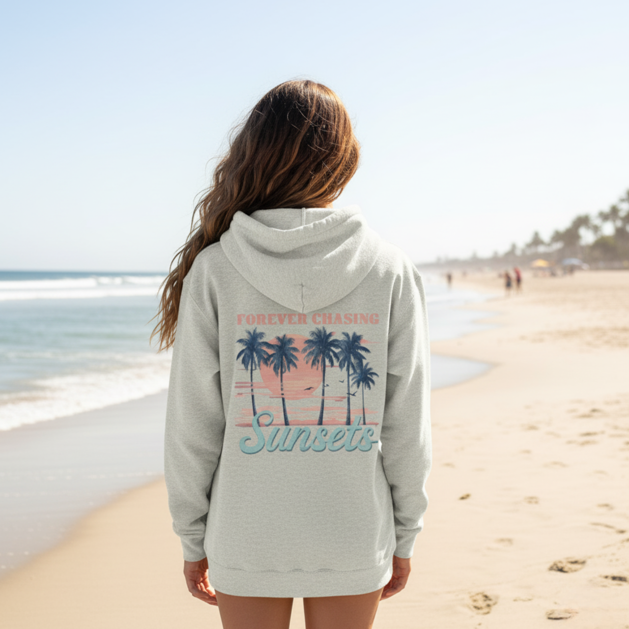 Forever Chasing Sunsets Hoodie | Retro Coastal Beach Sweatshirt product thumbnail image