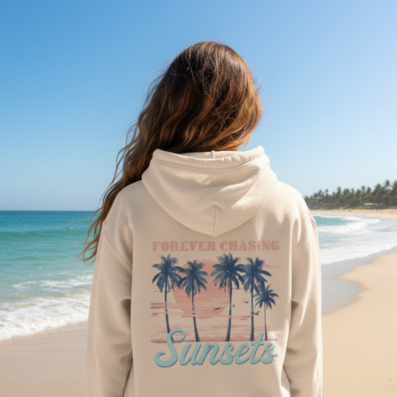 Forever Chasing Sunsets Hoodie | Retro Coastal Beach Sweatshirt product thumbnail image