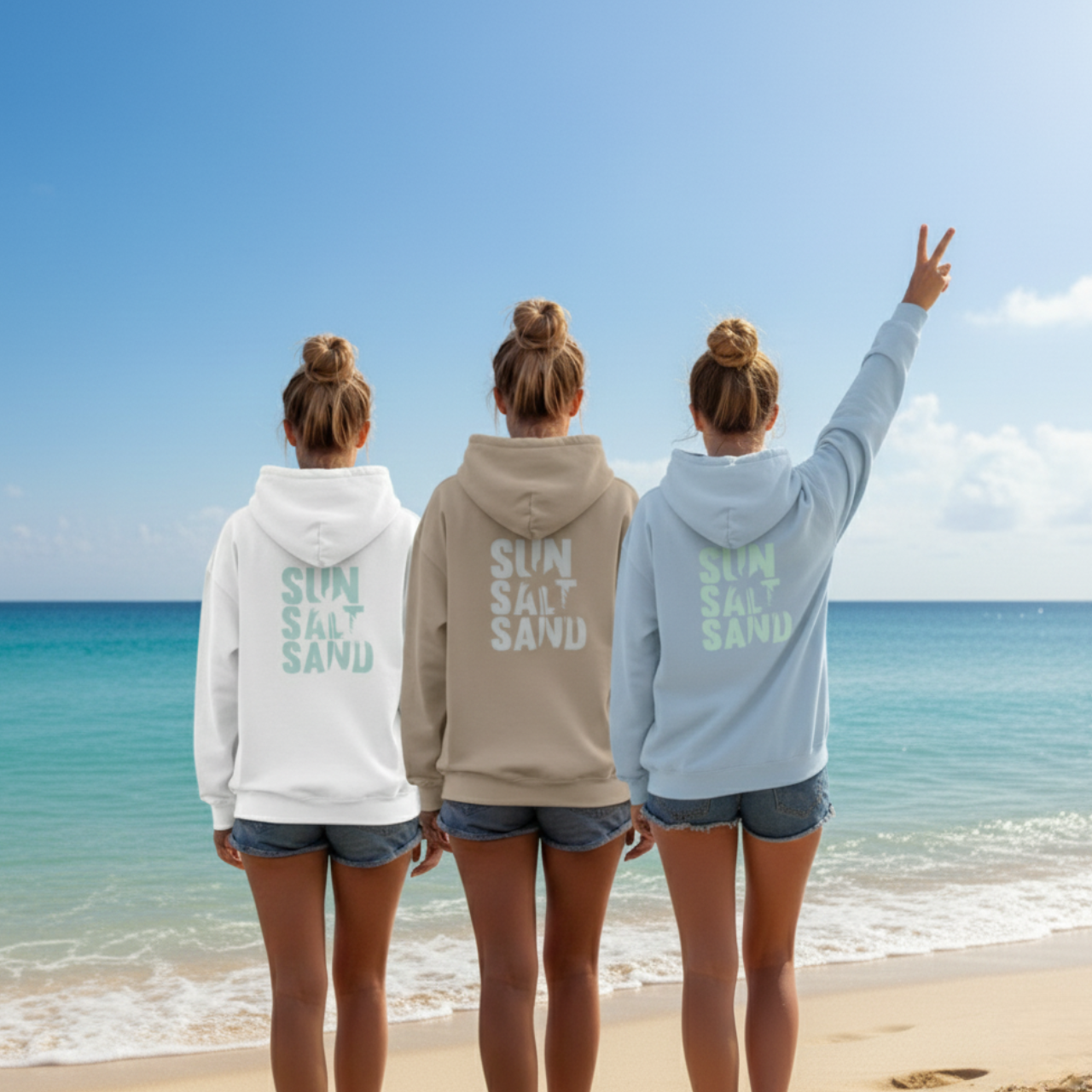 Sun Salt Sand Hoodie | Coastal Beach Lover Sweatshirt product thumbnail image Sun Salt Sand Hoodie | Coastal Beach Lover Sweatshirt product thumbnail image