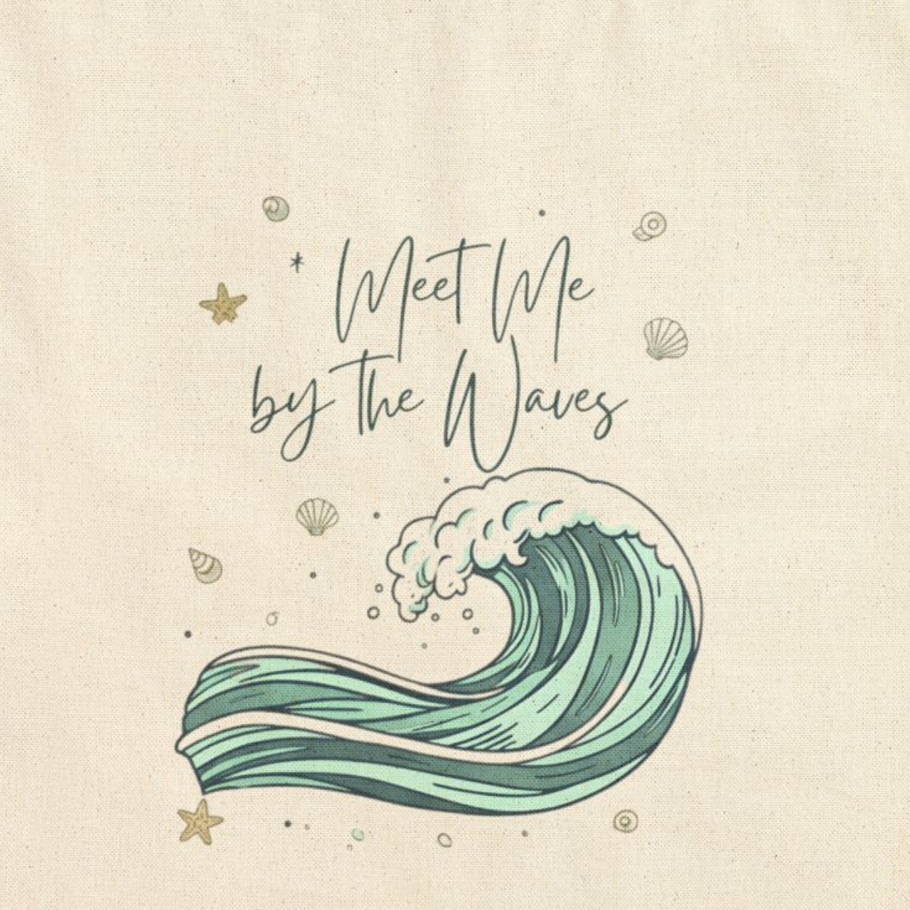 Meet Me by The Waves Canvas Tote Bag | Coastal Beach Lover Tote product thumbnail image Meet Me by The Waves Canvas Tote Bag | Coastal Beach Lover Tote product thumbnail image