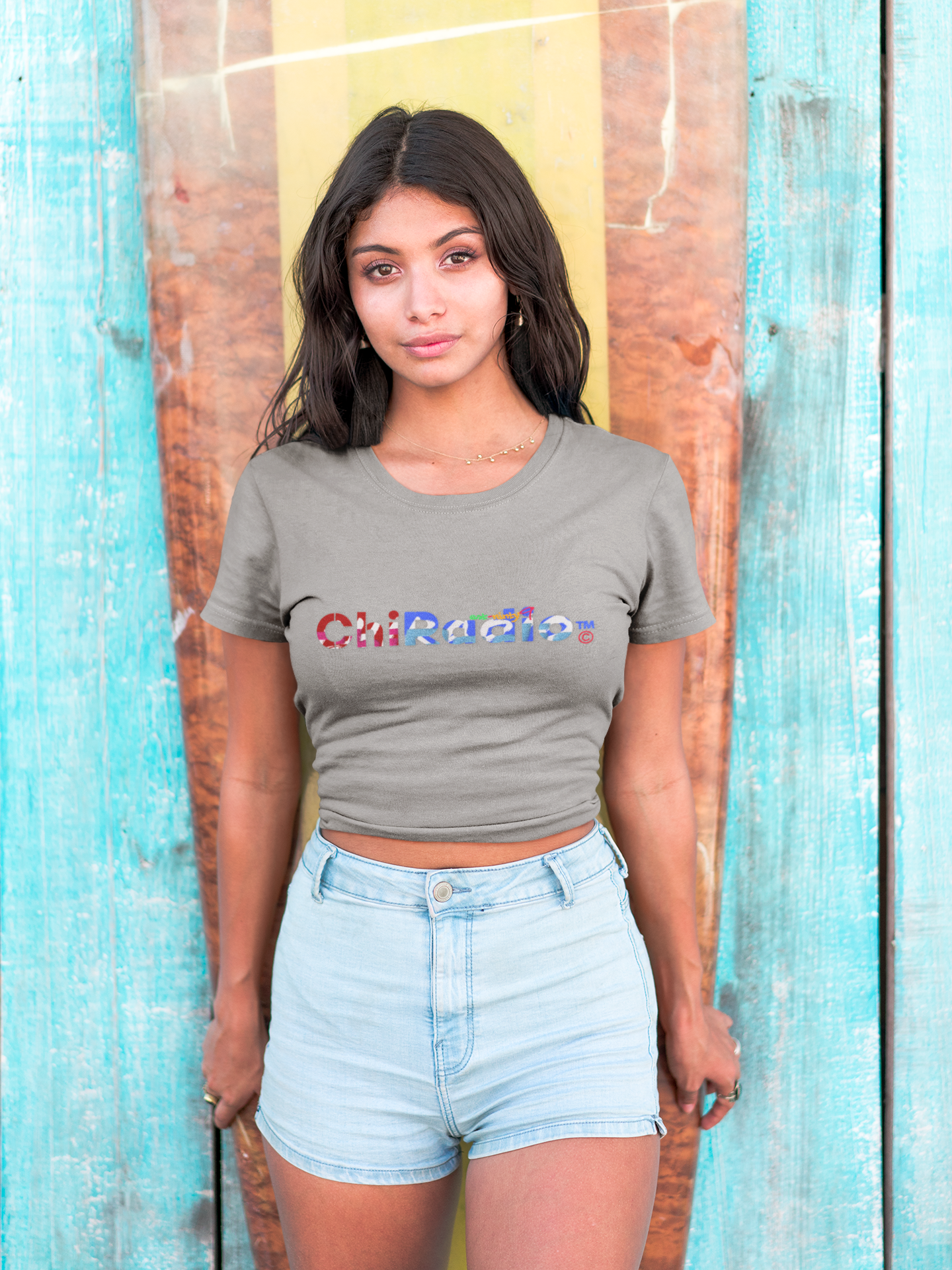 ChiRadio™© Women's Festival Crop Top - Stylish & Fun Summer Tee product thumbnail image ChiRadio™© Women's Festival Crop Top - Stylish & Fun Summer Tee product thumbnail image