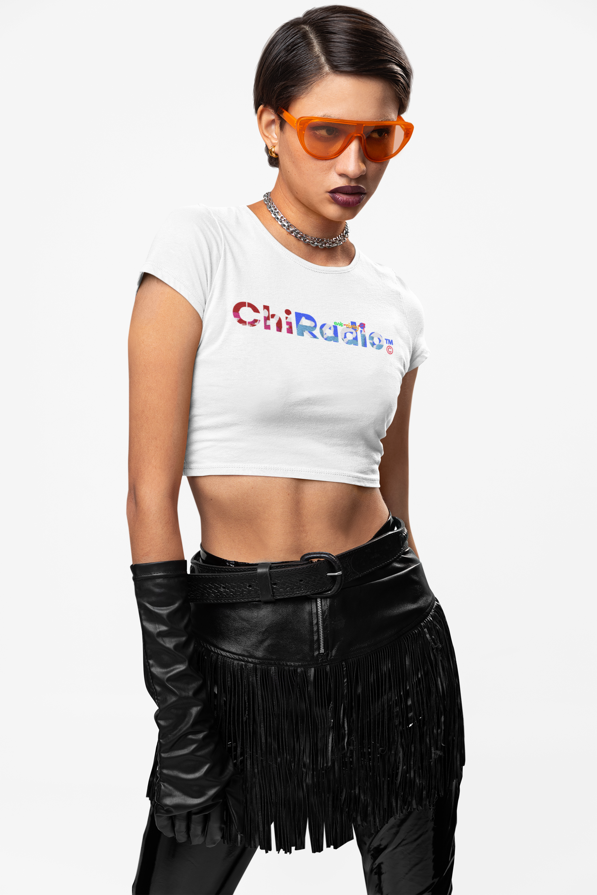 ChiRadio™© Women's Festival Crop Top - Stylish & Fun Summer Tee product thumbnail image ChiRadio™© Women's Festival Crop Top - Stylish & Fun Summer Tee product thumbnail image