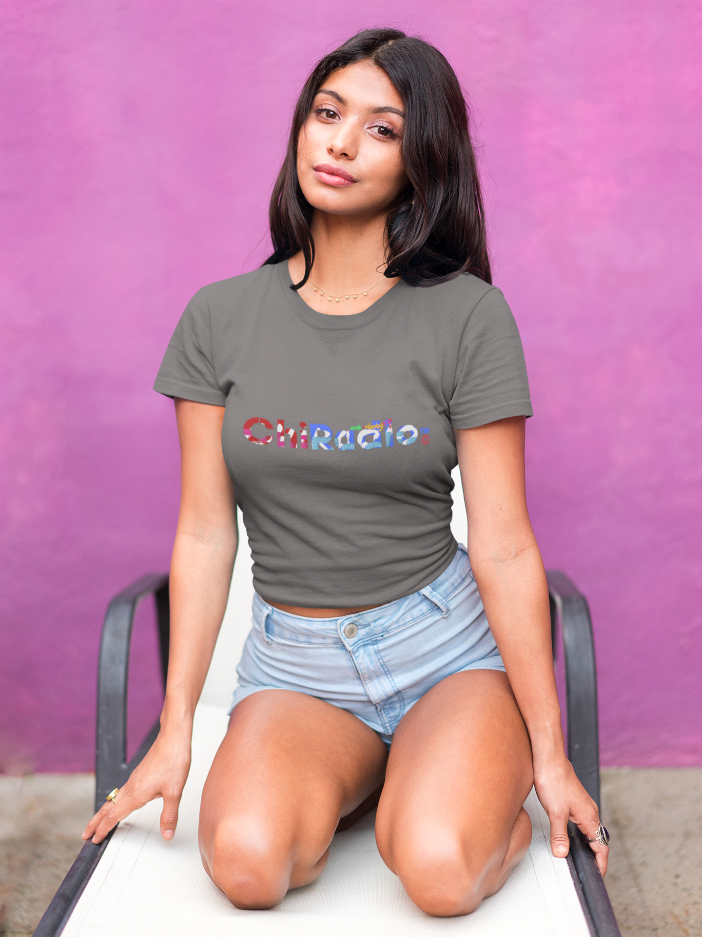 ChiRadio™© Women's Festival Crop Top - Stylish & Fun Summer Tee product thumbnail image ChiRadio™© Women's Festival Crop Top - Stylish & Fun Summer Tee product thumbnail image