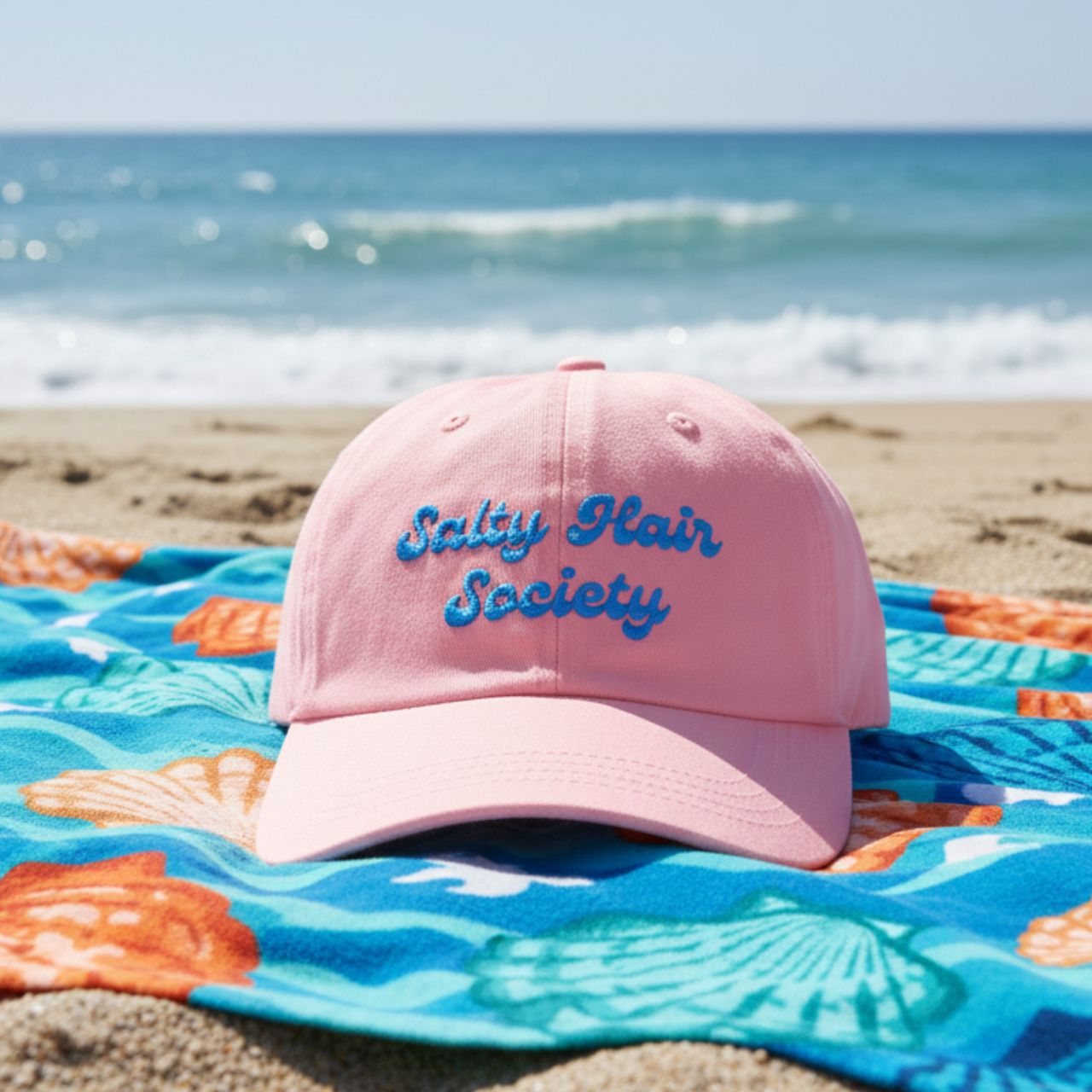 Salty Hair Society Embroidered Dad Hat | Coastal Beach Lover Cap product thumbnail image Salty Hair Society Embroidered Dad Hat | Coastal Beach Lover Cap product thumbnail image