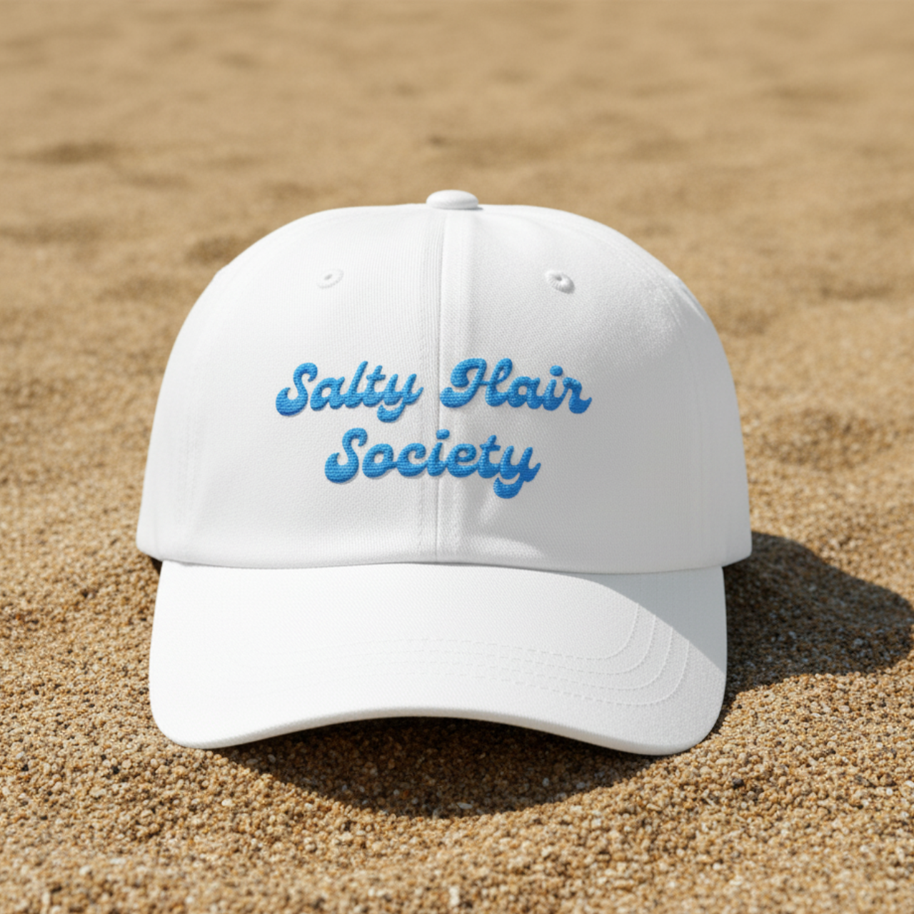 Salty Hair Society Embroidered Dad Hat | Coastal Beach Lover Cap product thumbnail image Salty Hair Society Embroidered Dad Hat | Coastal Beach Lover Cap product thumbnail image