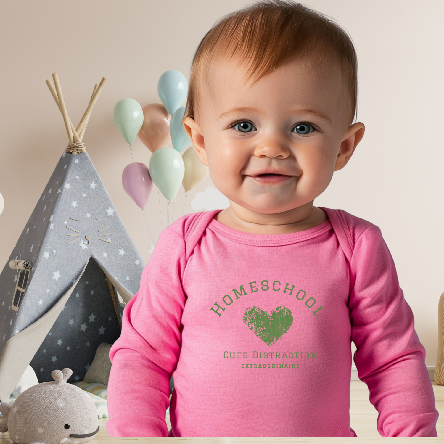 Homeschool University, Cute Distraction Infant Long Sleeve Bodysuit | Cute Baby Clothes, Newborn Outfit, Gift for Baby Shower, Trendy Baby Apparel