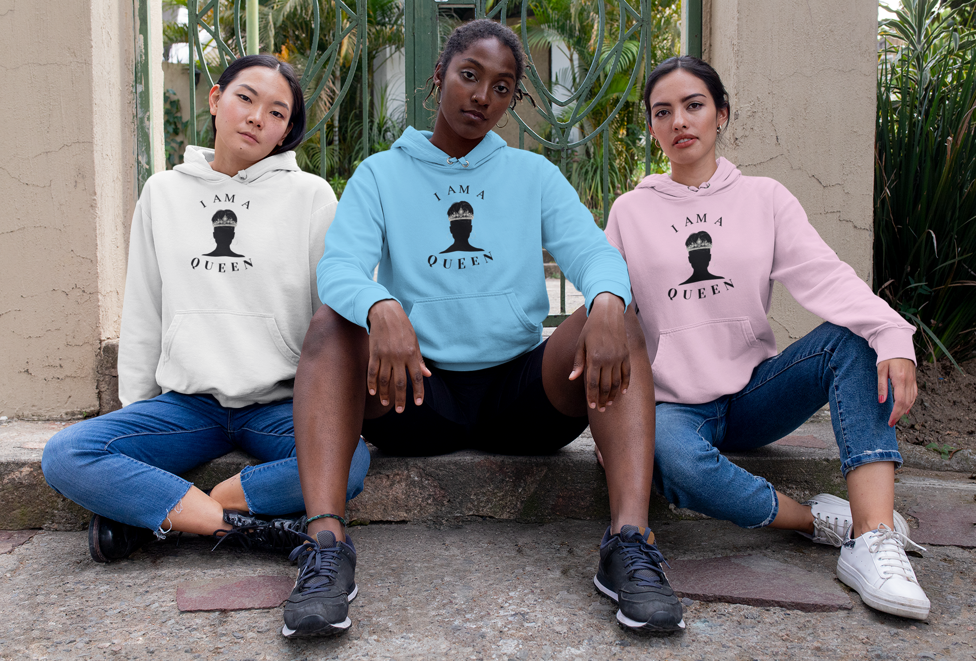 " I AM A QUEEN" -Woman Design Unisex Hoodie - Empowerment & Elegance product thumbnail image " I AM A QUEEN" -Woman Design Unisex Hoodie - Empowerment & Elegance product thumbnail image