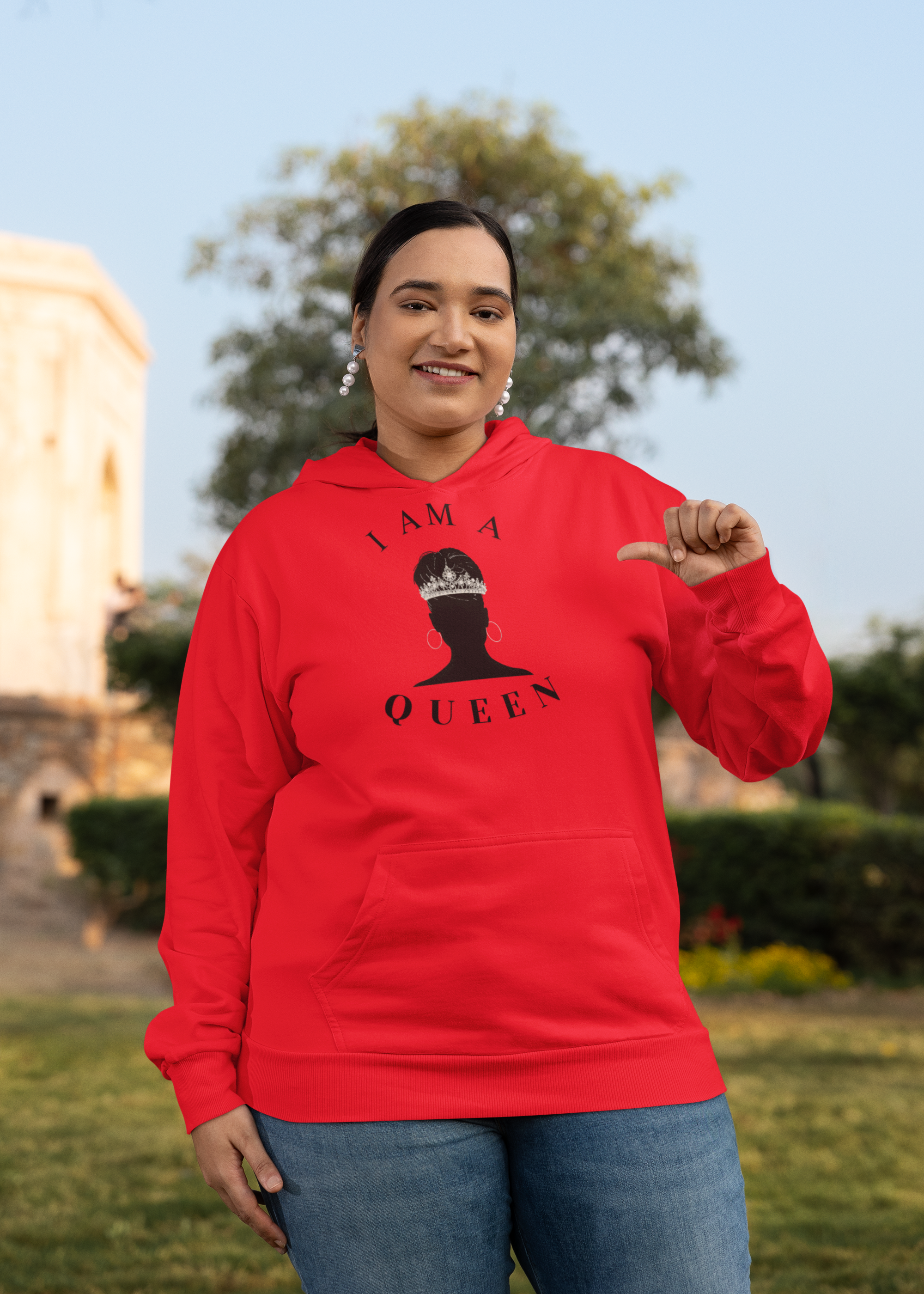 " I AM A QUEEN" -Woman Design Unisex Hoodie - Empowerment & Elegance product thumbnail image " I AM A QUEEN" -Woman Design Unisex Hoodie - Empowerment & Elegance product thumbnail image