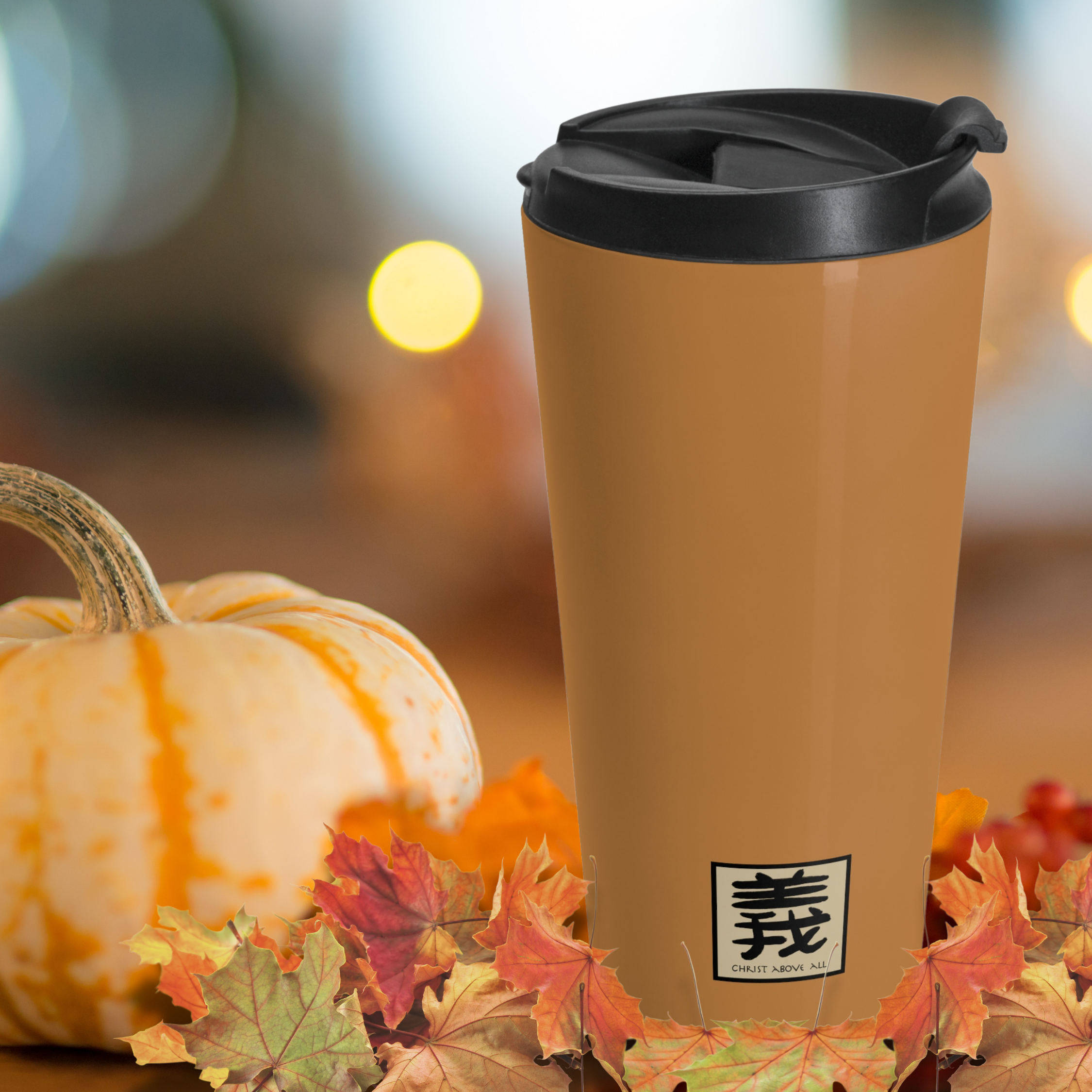 Elegant Japanese Art Block Print Inspired Stainless Steel Travel Mug, Christ Above All, Unique Coffee Tumbler for Tea and Coffee Lovers, Eco-Friendly Gift product thumbnail image Elegant Japanese Art Block Print Inspired Stainless Steel Travel Mug, Christ Above All, Unique Coffee Tumbler for Tea and Coffee Lovers, Eco-Friendly Gift product thumbnail image