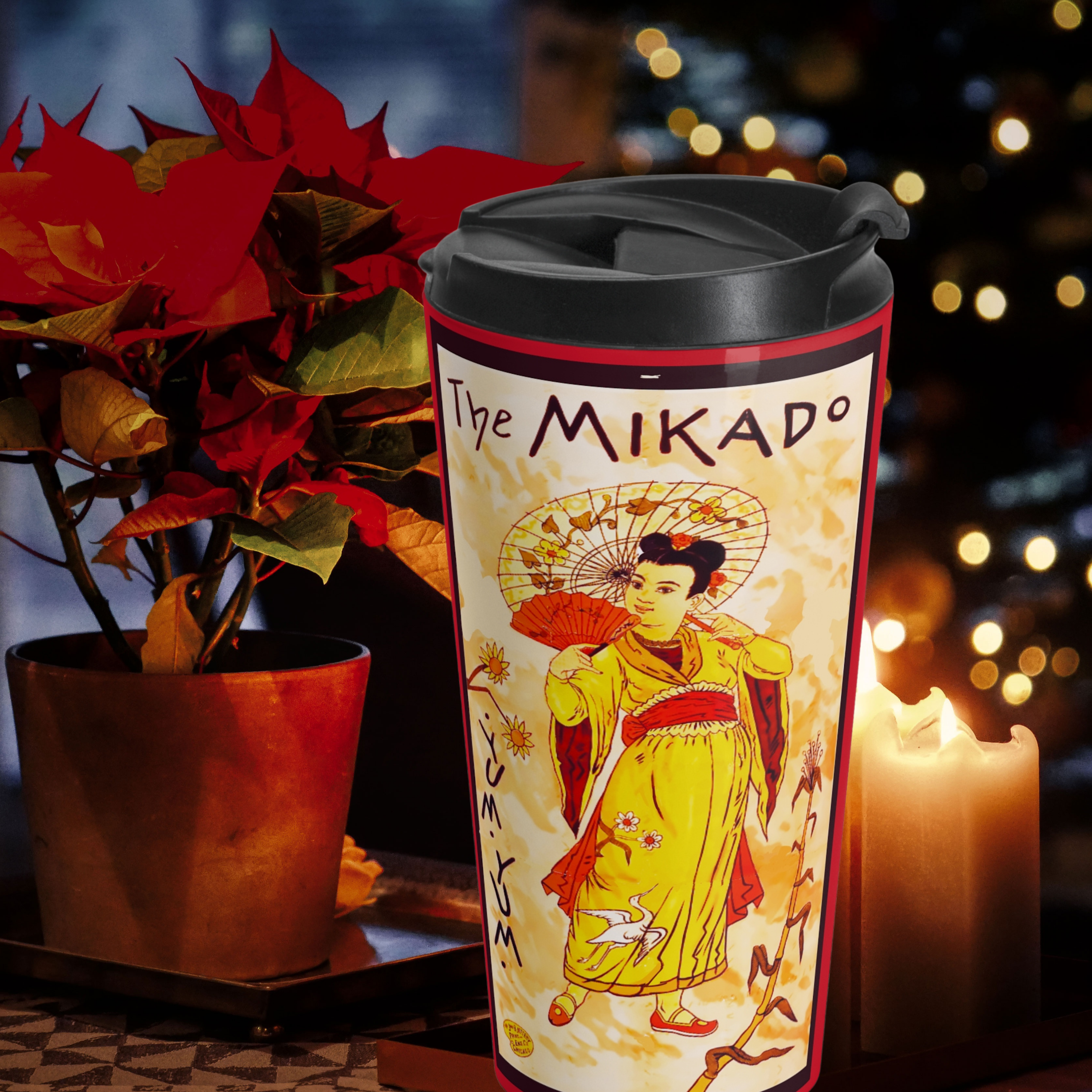 Original Mikado Japanese art block, 1885, Vibrant Stainless Steel Travel Mug, Perfect Gift for Coffee Lovers, Eco-Friendly Travel Cup