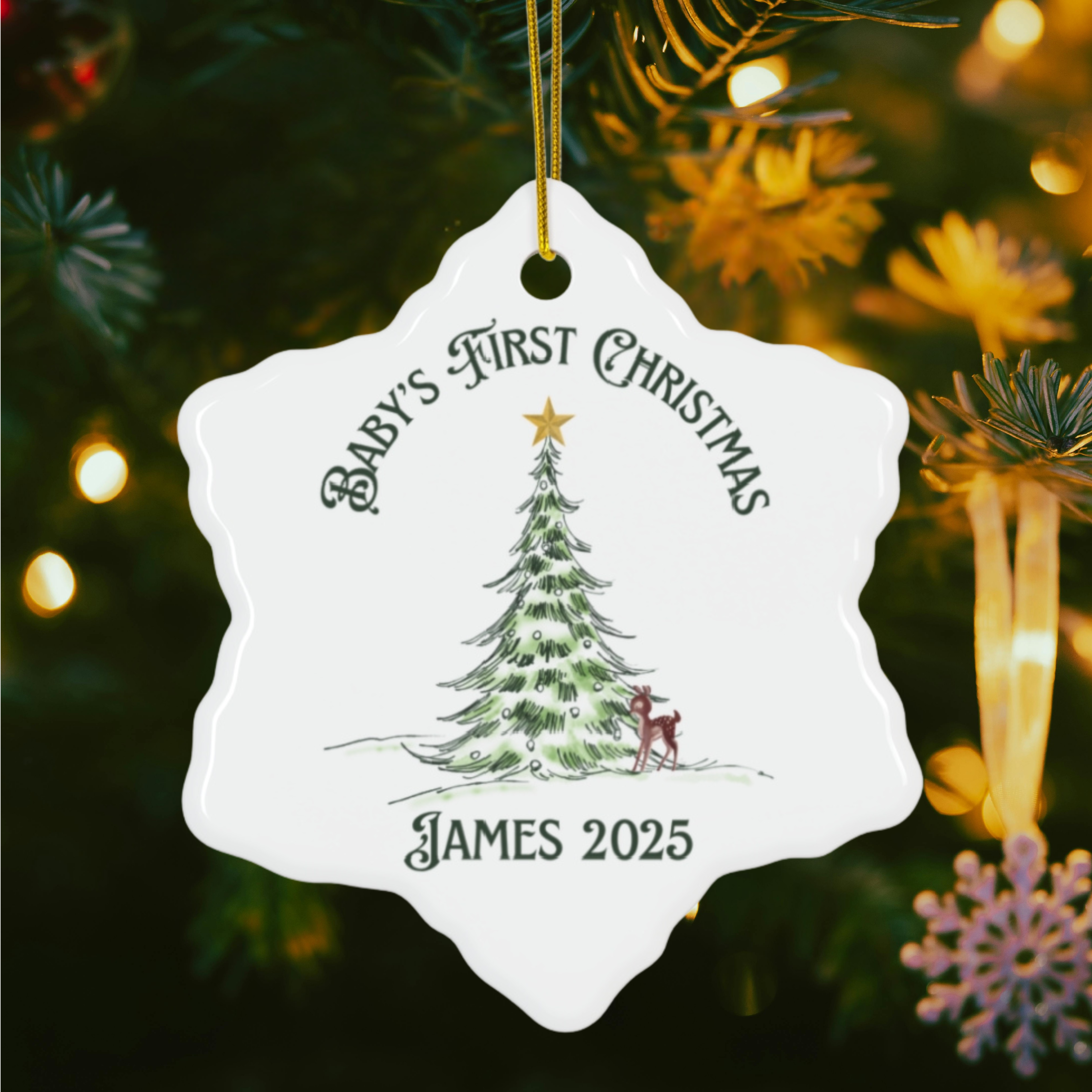 Personalized Baby's First Christmas, Christmas Ornament - Perfect Holiday Gift, Keepsake Decoration, First Christmas Celebration, Unique Tree Decor, Family [...]