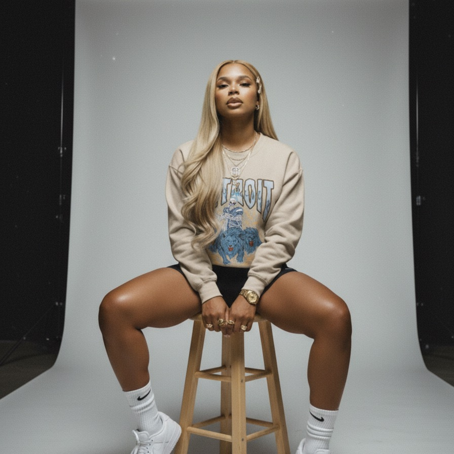 Vintage Detroit King of the Jungle  Fleece Crewneck Sweatshirt product thumbnail image