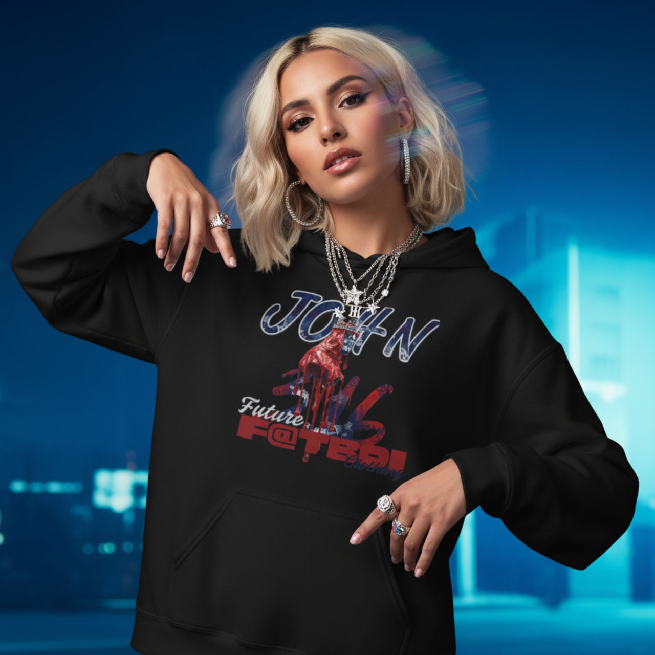 "JOHN 3:16" Hip Hop Drip Hoodie - Future Fatboi Clothing Collection product thumbnail image "JOHN 3:16" Hip Hop Drip Hoodie - Future Fatboi Clothing Collection product thumbnail image