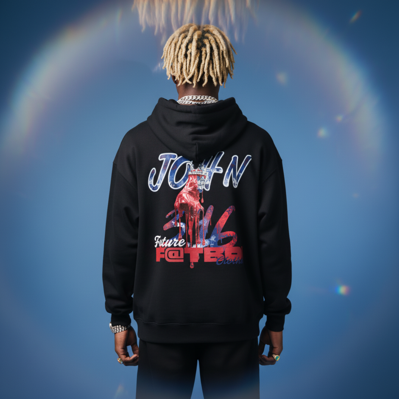 "JOHN 3:16" Hip Hop Drip Hoodie - Future Fatboi Clothing Collection product thumbnail image