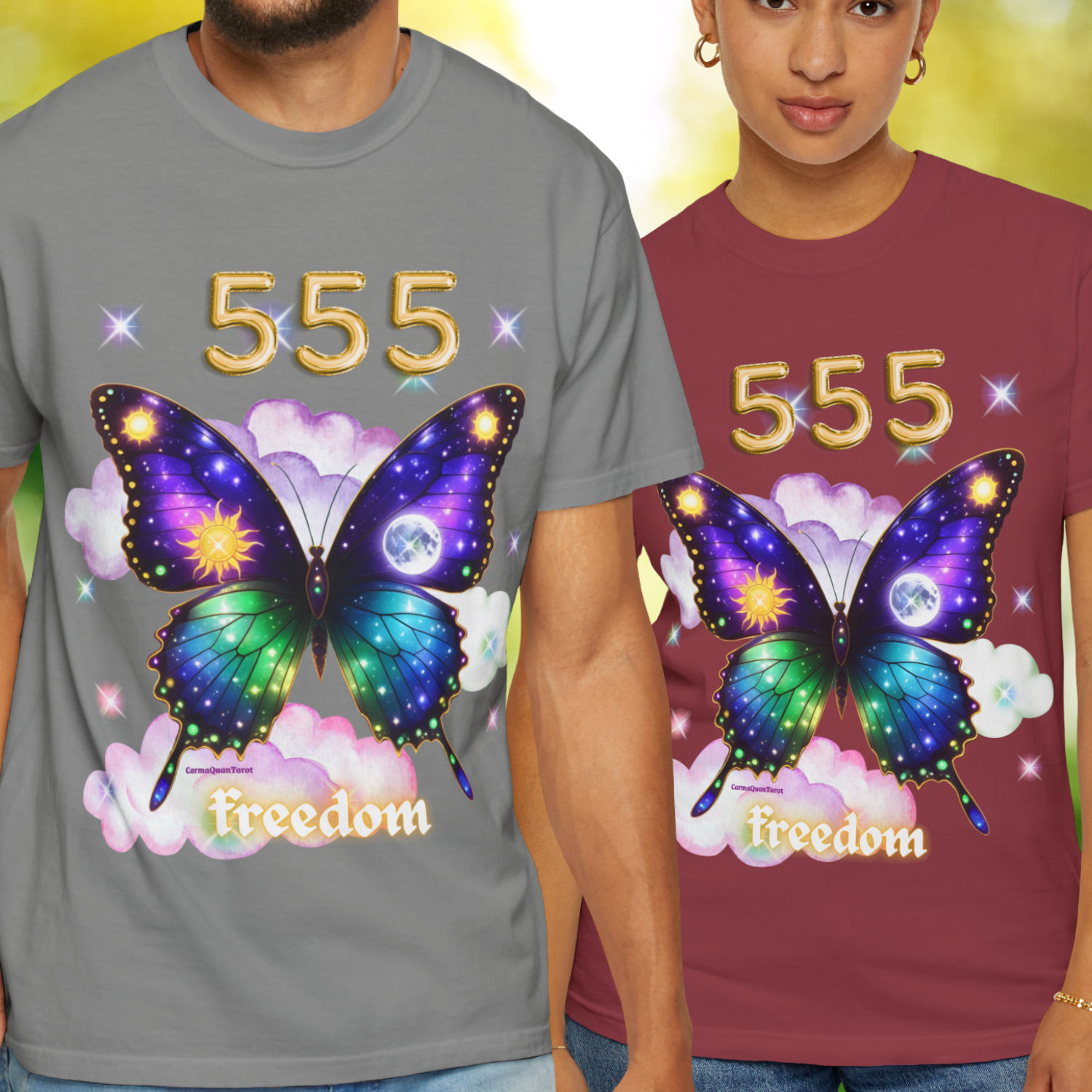 555 Butterfly Freedom Unisex T-Shirt – Transformation &amp; Angel Number Energ