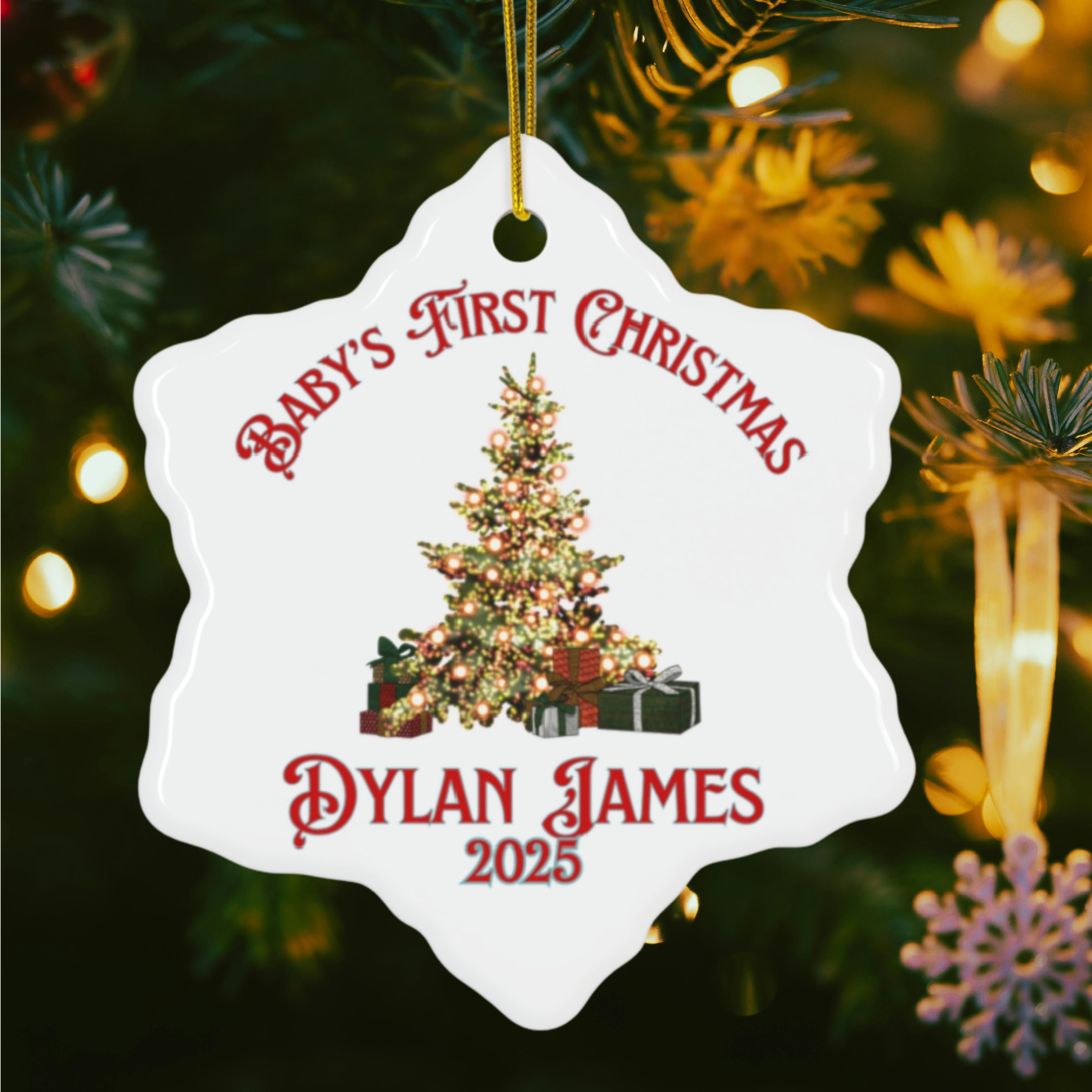 Personalized Baby's First Christmas, Christmas Ornament - Perfect Holiday Gift, Keepsake Decoration, First Christmas Celebration, Unique Tree Decor, Family [...] product thumbnail image