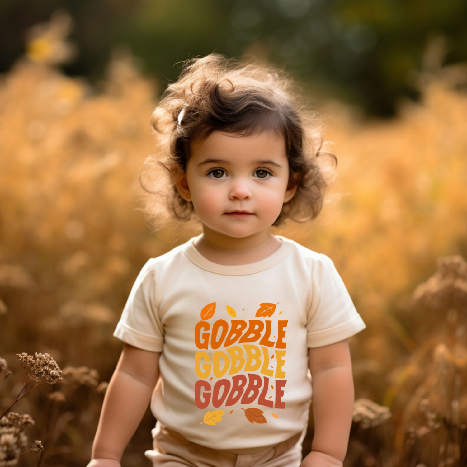 Thanksgiving Toddler Tee, Gobble Gobble Tee for Family Gathering Photo attire