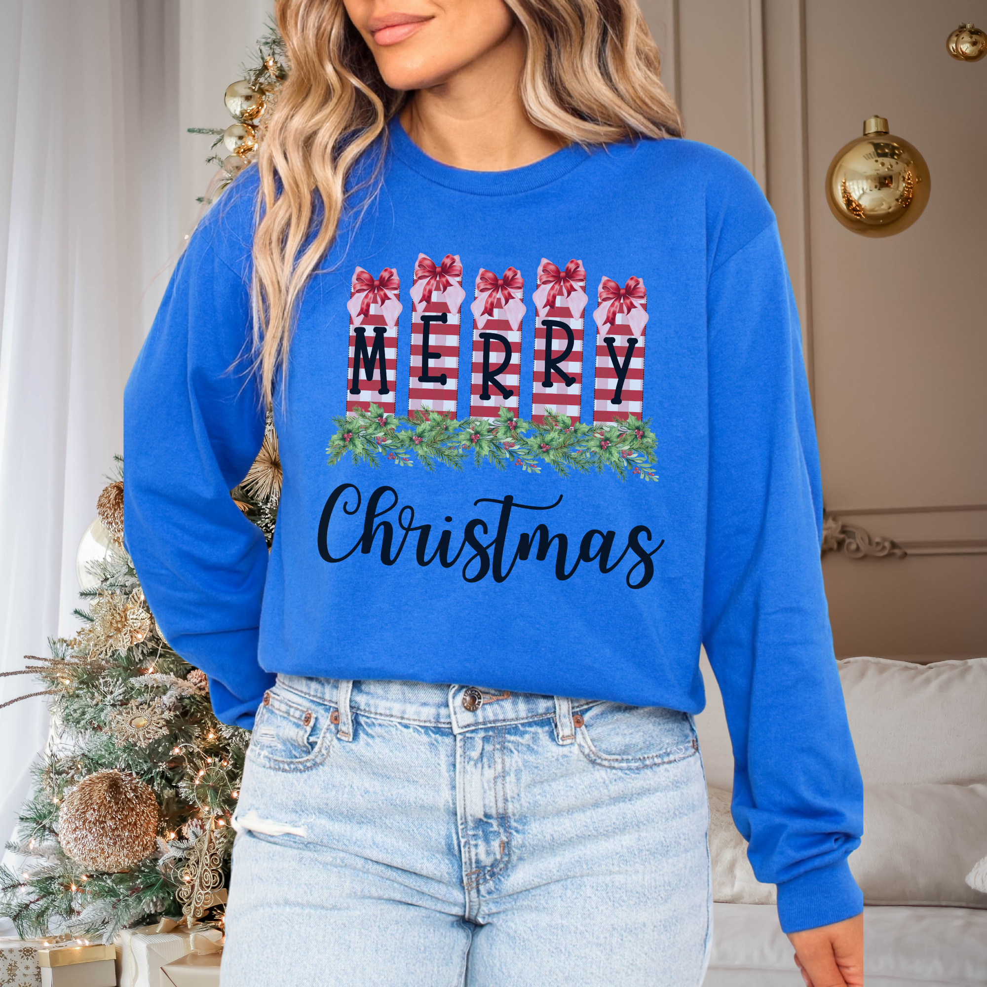 Merry Christmas Long Sleeve Tee, Holiday Apparel, Christmas Gift, Festive Shirt, Winter Fashion, Unisex Casual Wear product thumbnail image Merry Christmas Long Sleeve Tee, Holiday Apparel, Christmas Gift, Festive Shirt, Winter Fashion, Unisex Casual Wear product thumbnail image