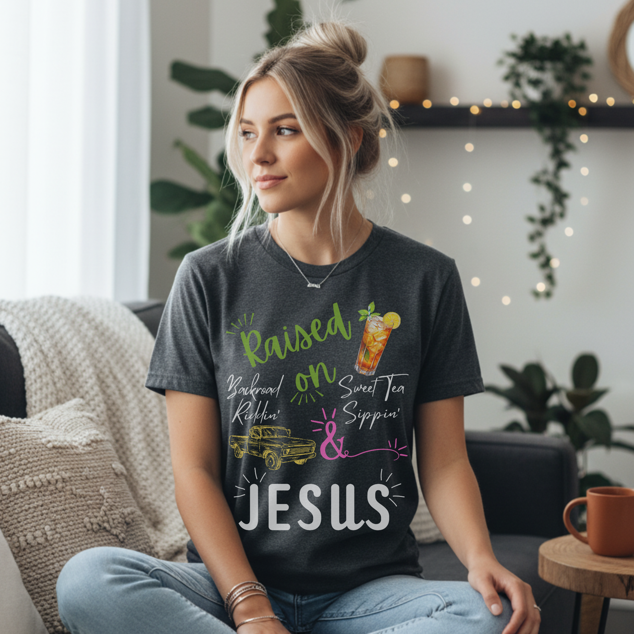 Sweet Tea Backroad Riddin' Jesus Shirt, Gift, Southern Pride, Christian, Faith, Unisex Tee, Religious, Country Living product thumbnail image Sweet Tea Backroad Riddin' Jesus Shirt, Gift, Southern Pride, Christian, Faith, Unisex Tee, Religious, Country Living product thumbnail image