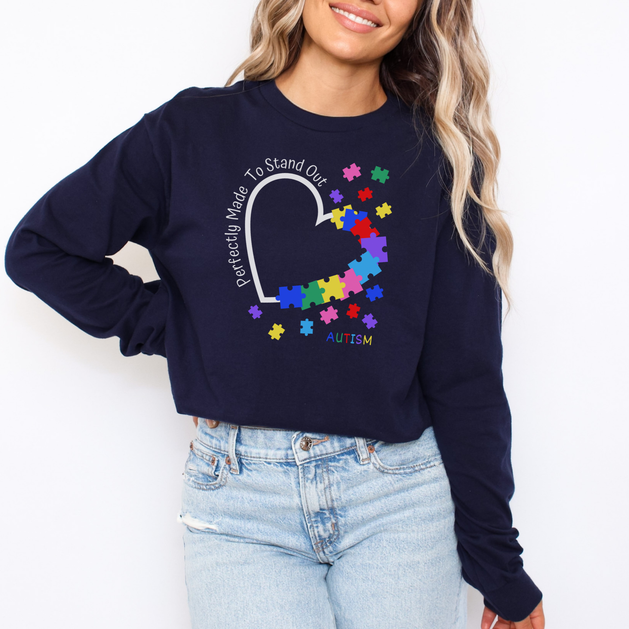 Autism Awareness Long Sleeve Tee, Perfectly Made to Stand Out Shirt, Unisex Cotton Top, Autism Support Clothing, Long Sleeve T-shirt for