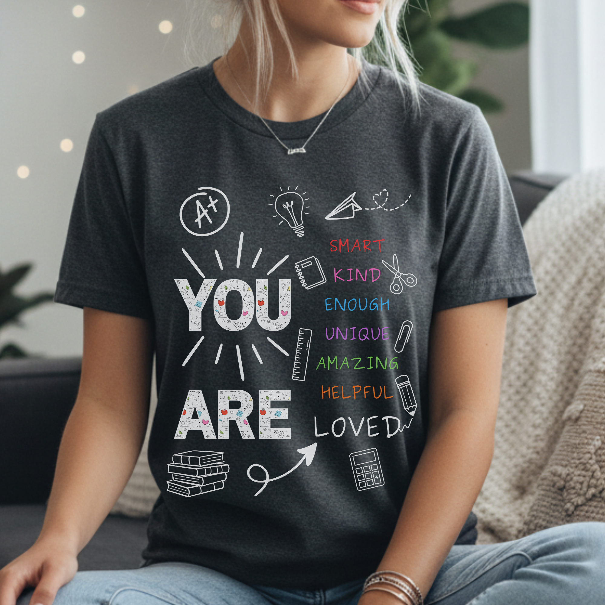 Smart Kind Unique Teacher T-Shirt, Educator Gift, Unisex Tee, School Staff Shirt, Thank You Teacher Top, Teacher T-Shirts, Inspirational Tee