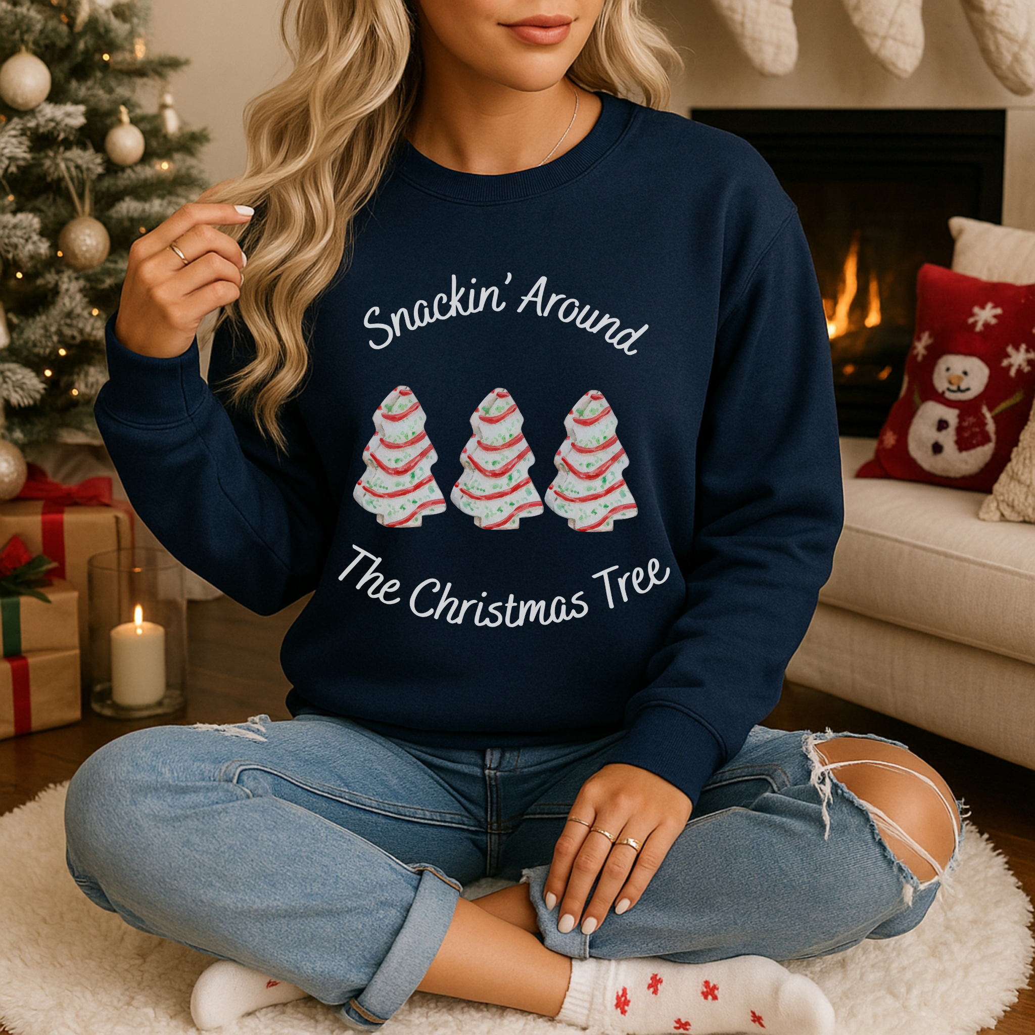 Snackin' Around the Christmas Tree Cake Crewneck Sweatshirt, Xmas, Christmas Cakes, Holiday Tees, Holiday Crewneck, Fun Sweatshirts product thumbnail image Snackin' Around the Christmas Tree Cake Crewneck Sweatshirt, Xmas, Christmas Cakes, Holiday Tees, Holiday Crewneck, Fun Sweatshirts product thumbnail image