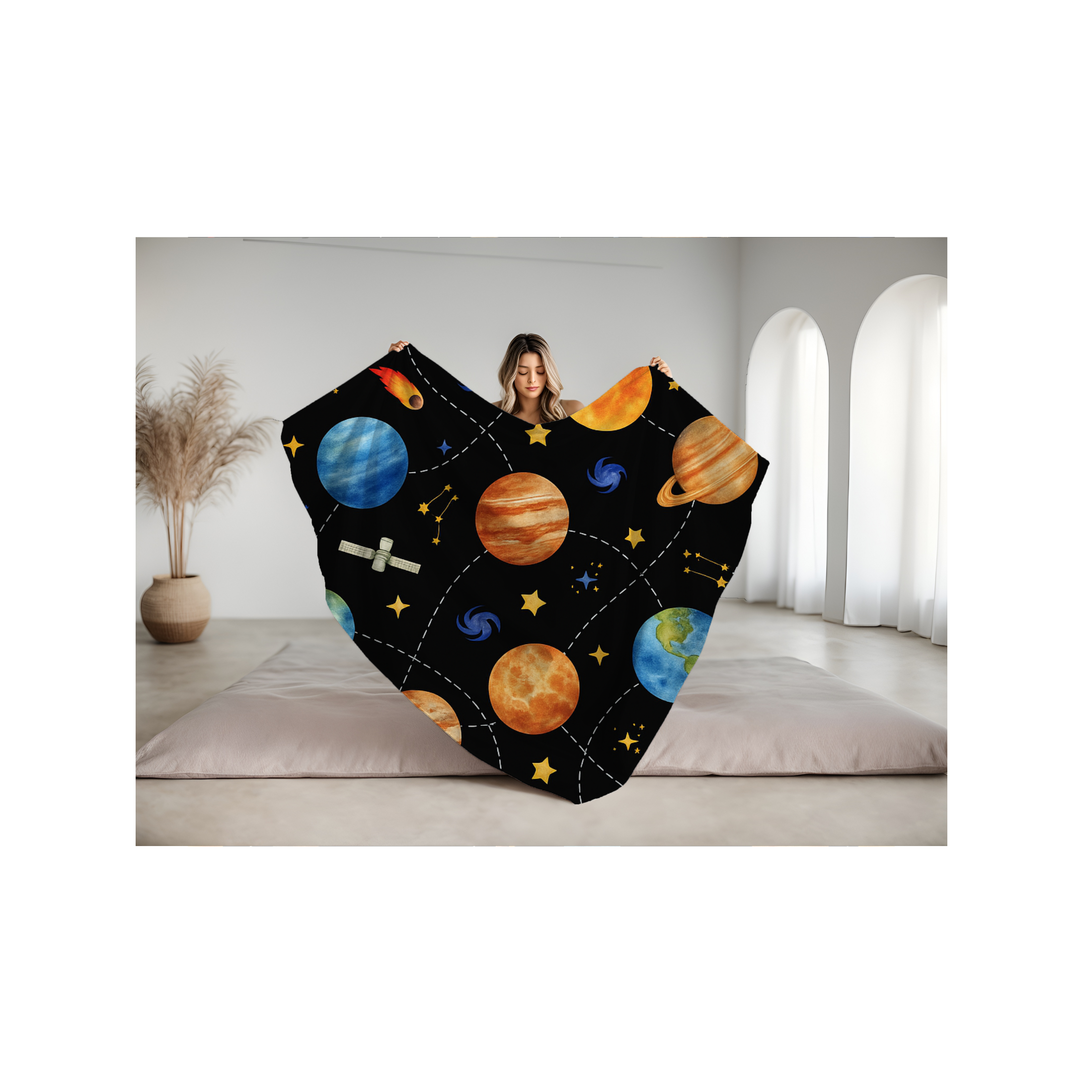 Cosmic Plush Blanket, Galaxy Throw, Space-Themed Cozy Gift product thumbnail image Cosmic Plush Blanket, Galaxy Throw, Space-Themed Cozy Gift product thumbnail image