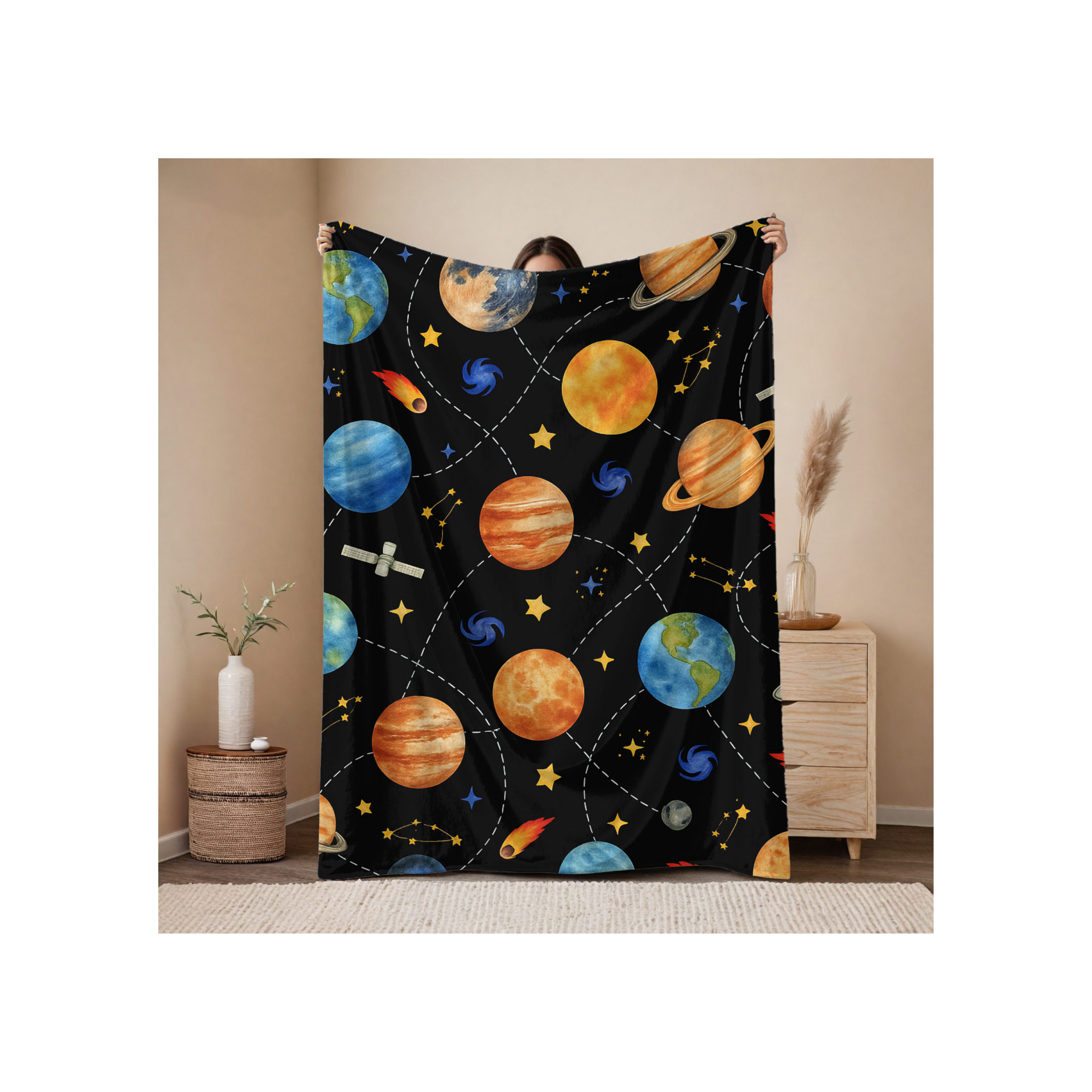 Cosmic Plush Blanket, Galaxy Throw, Space-Themed Cozy Gift Cosmic Plush Blanket, Galaxy Throw, Space-Themed Cozy Gift