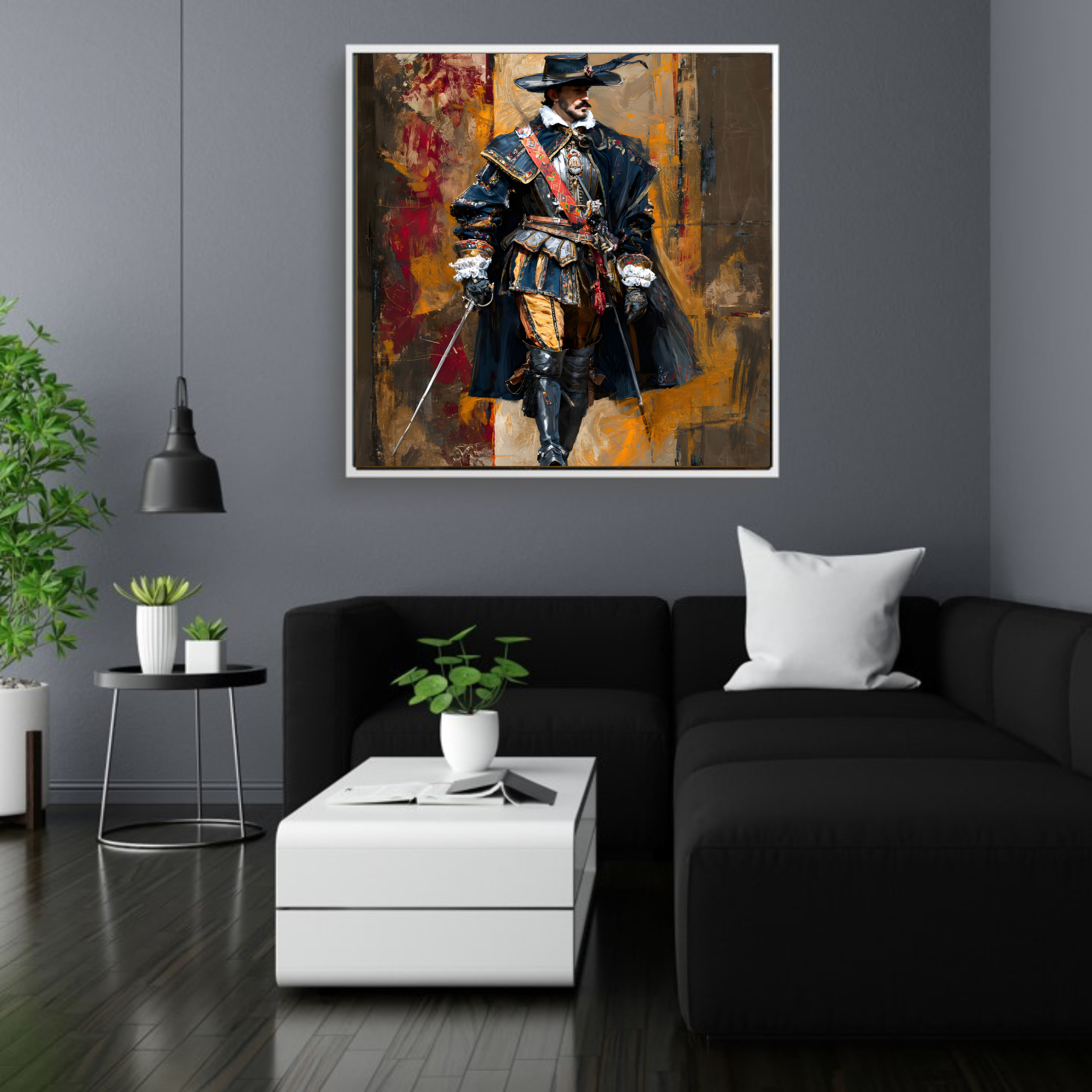 Artistic Silk Poster - Colorful French Musketeer Soldier Print for Home &amp; Outdoor Decor product thumbnail image