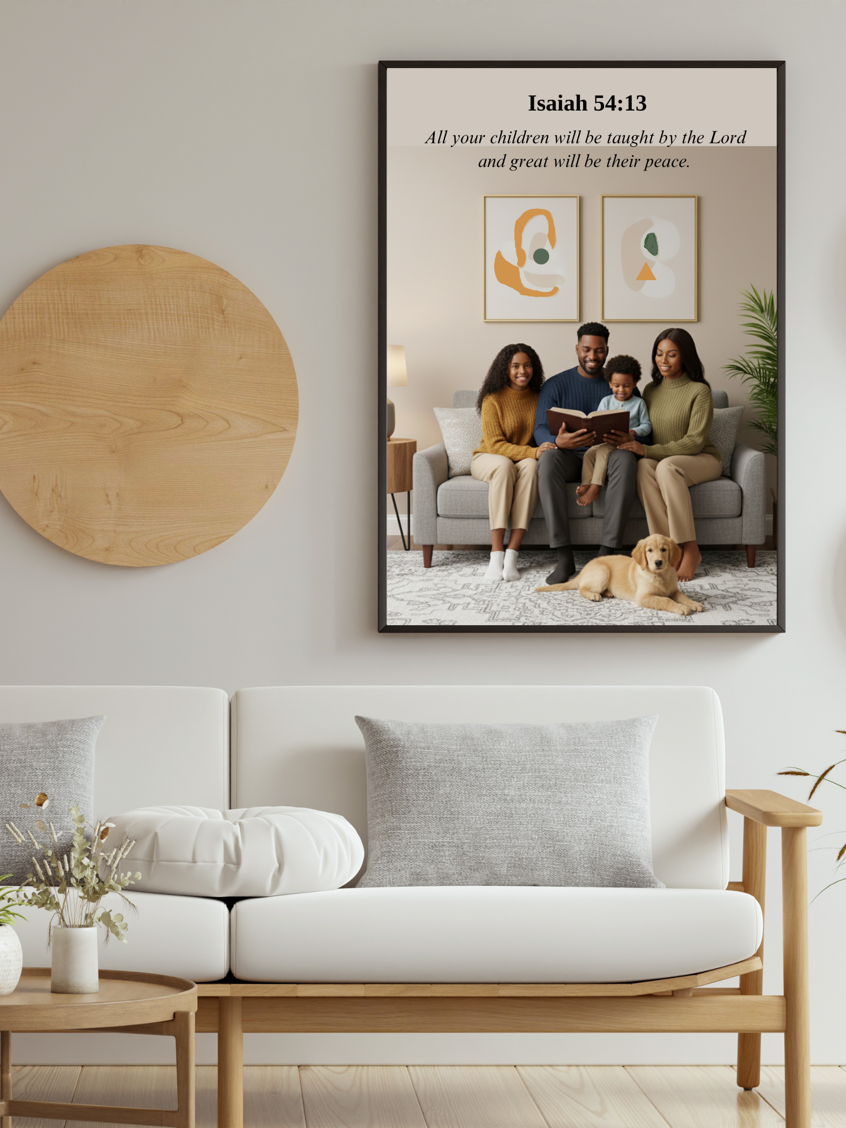 Inspirational Wall Art Isaiah 54:13  Scripture Print in Modern Frame, Wall Decor, Gift for Women, Faith-Based Art product thumbnail image