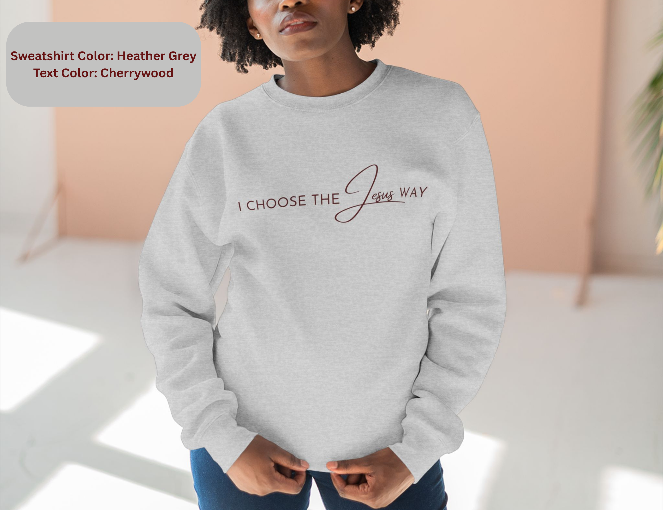 I Choose the Jesus Way Sweatshirt - Lane Seven product thumbnail image I Choose the Jesus Way Sweatshirt - Lane Seven product thumbnail image