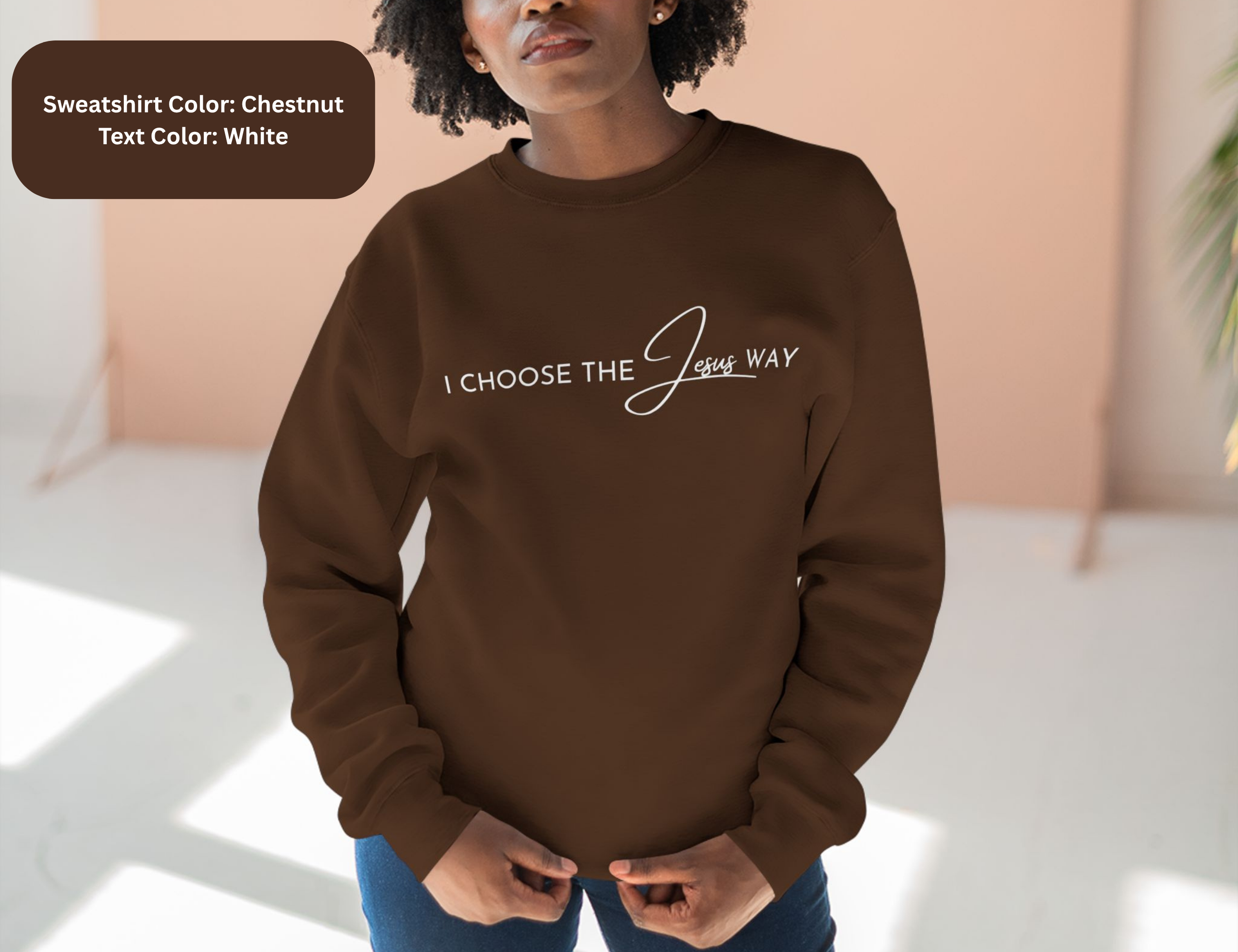 I Choose the Jesus Way Sweatshirt - Lane Seven product thumbnail image I Choose the Jesus Way Sweatshirt - Lane Seven product thumbnail image
