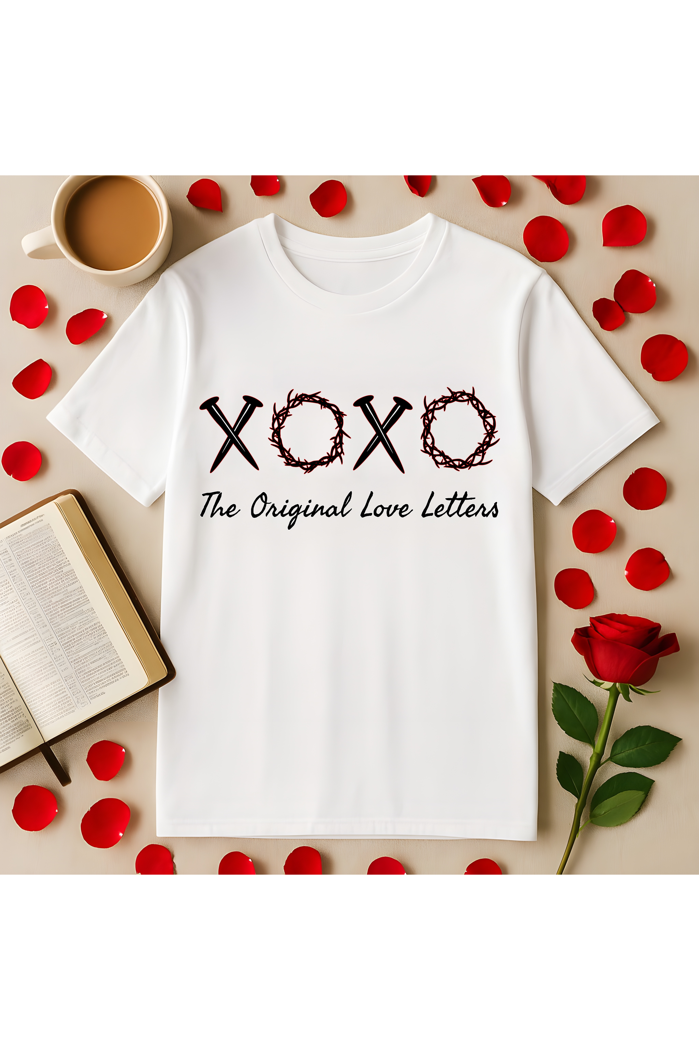 The Original Love Letters  Softstyle T-Shirt, XOXO, Casual Wear, Gift for Him/Her, Valentine's Day, Anniversary, Relationship, Christian Apparel product thumbnail image